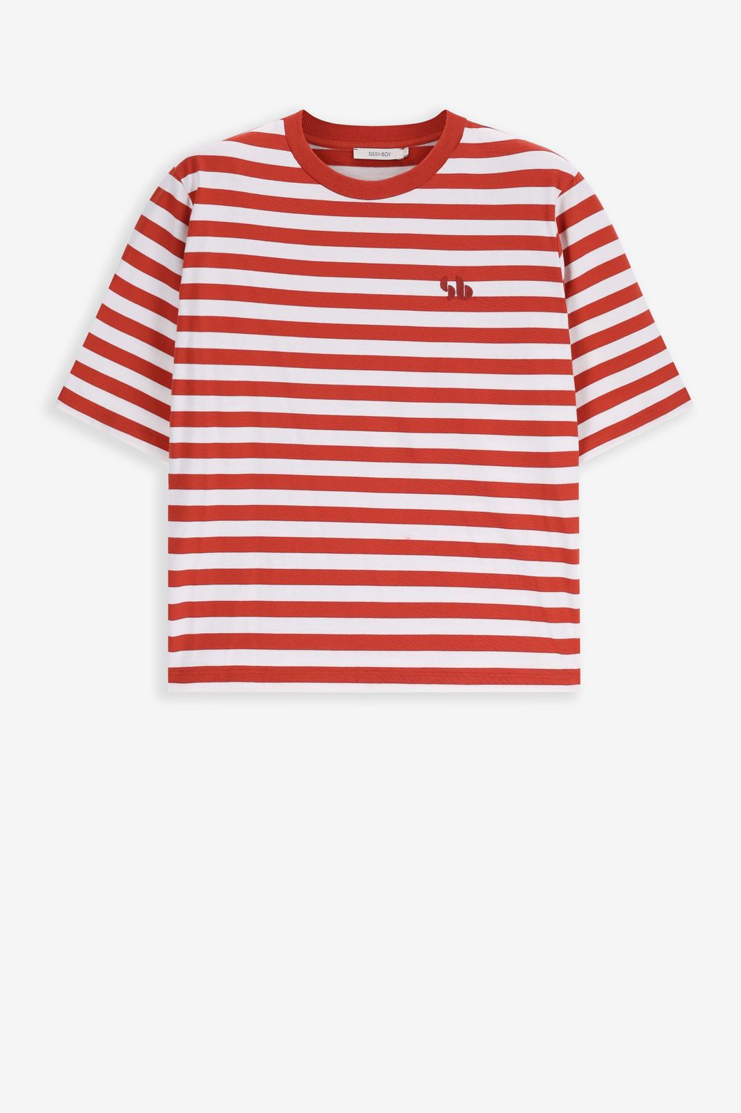 Rot gestreiftes T-Shirt - weiß