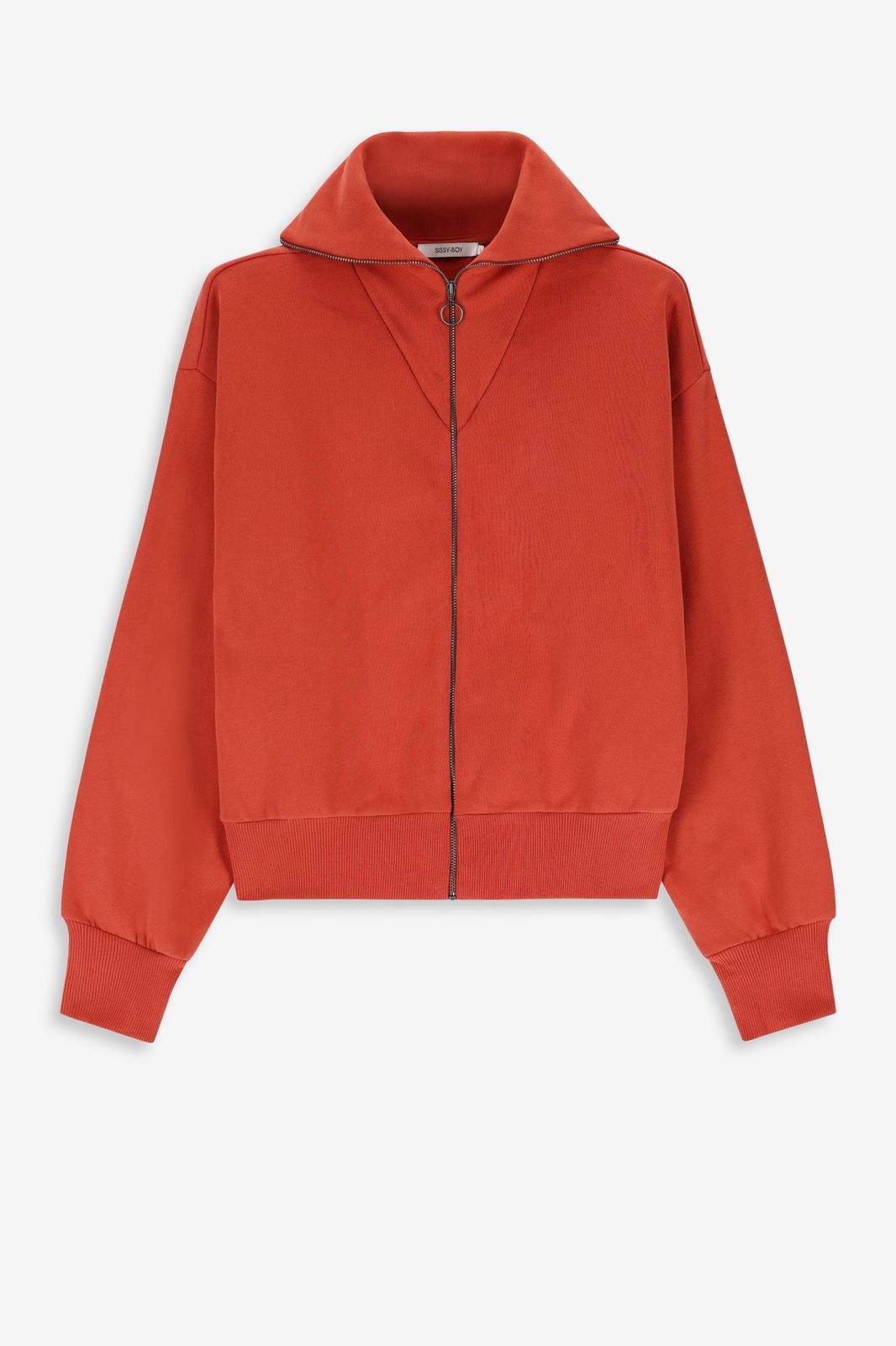 Sweatjacke mit Reißverschluss - rot