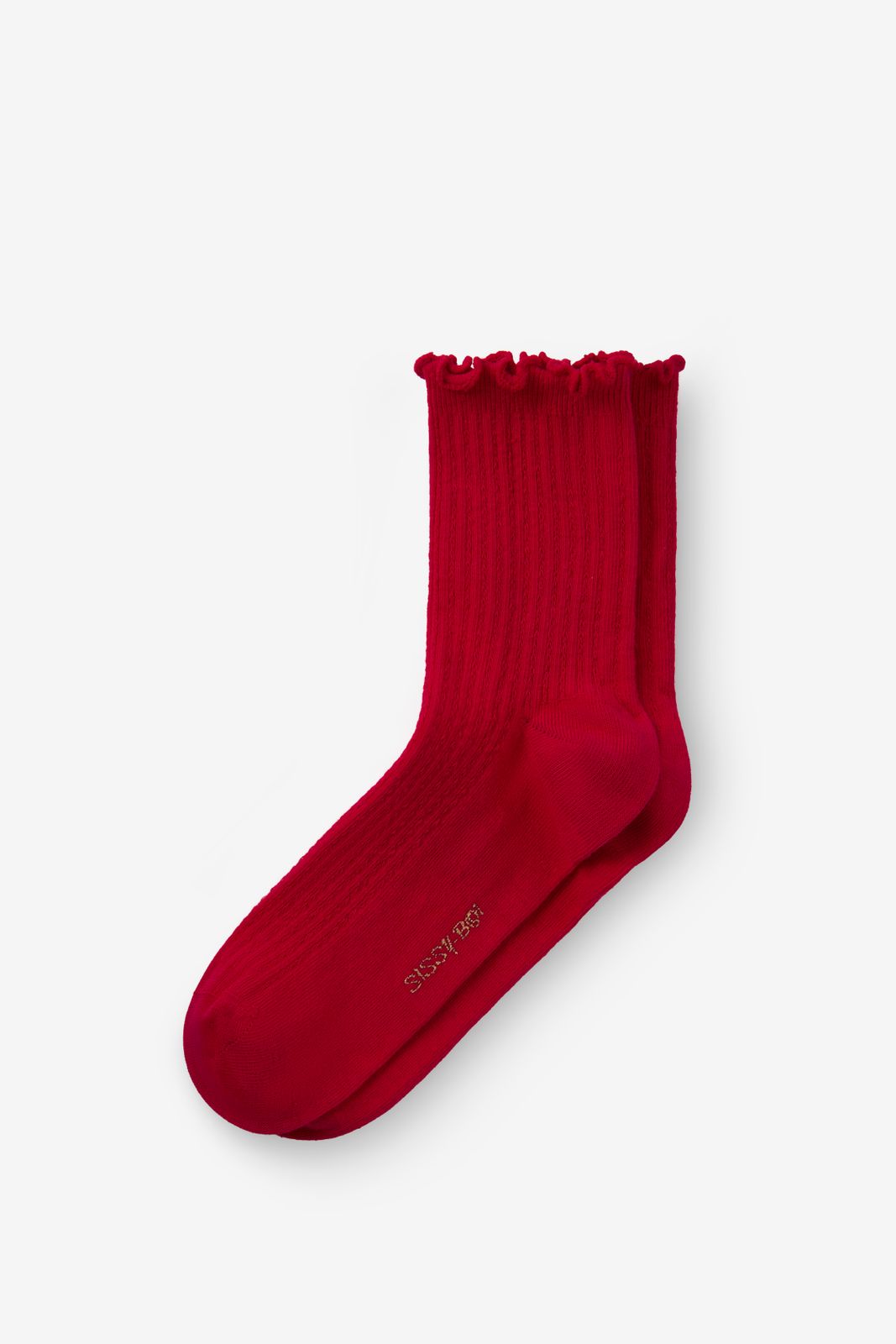 Socken mit Rüschen - rot
