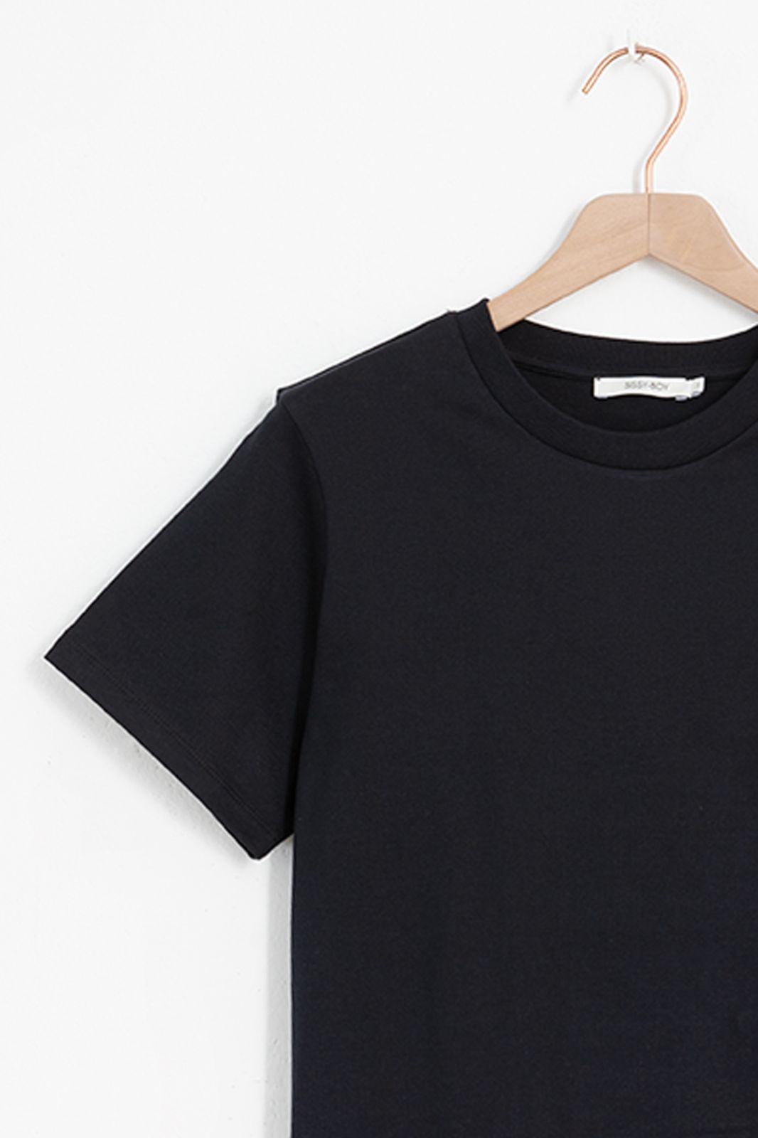 Basic-Shirt aus Baumwolle - schwarz