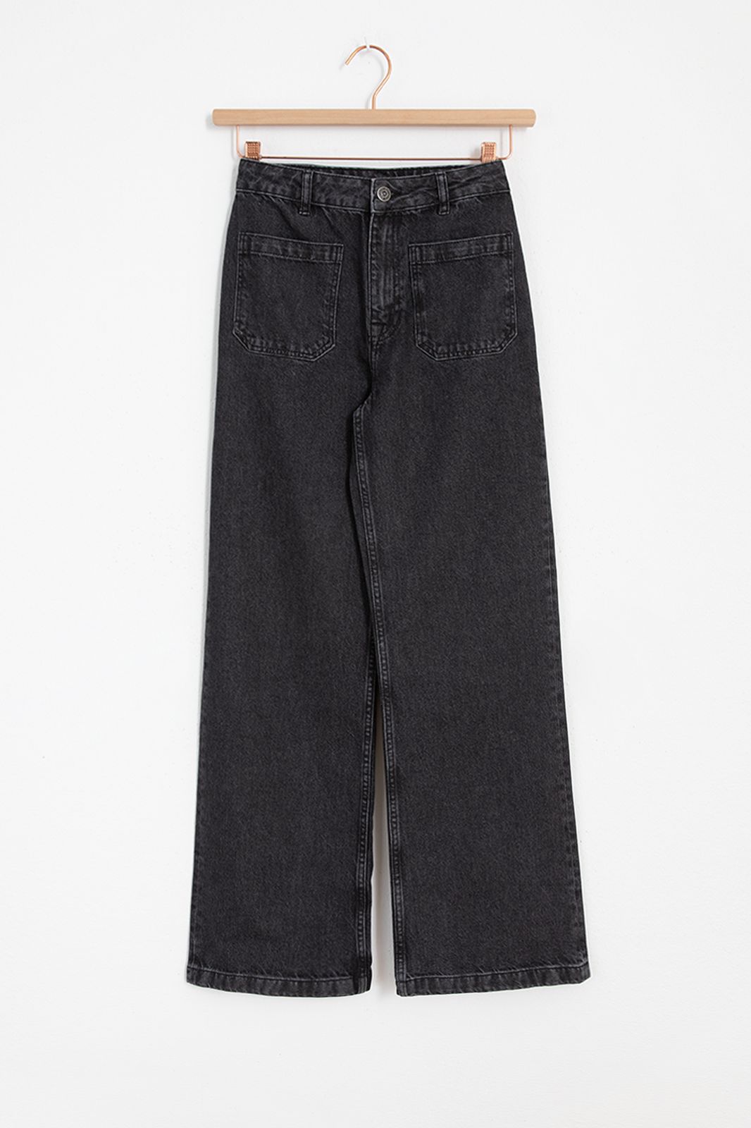 High Waist Jeans mit weitem Bein Brovary - schwarz