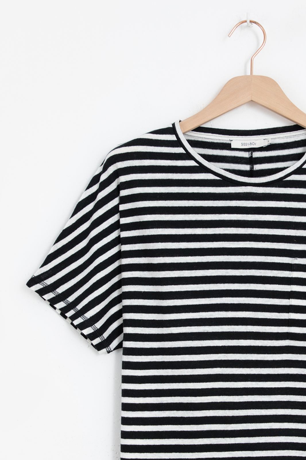 Gestreiftes T-Shirt - schwarz/weiß