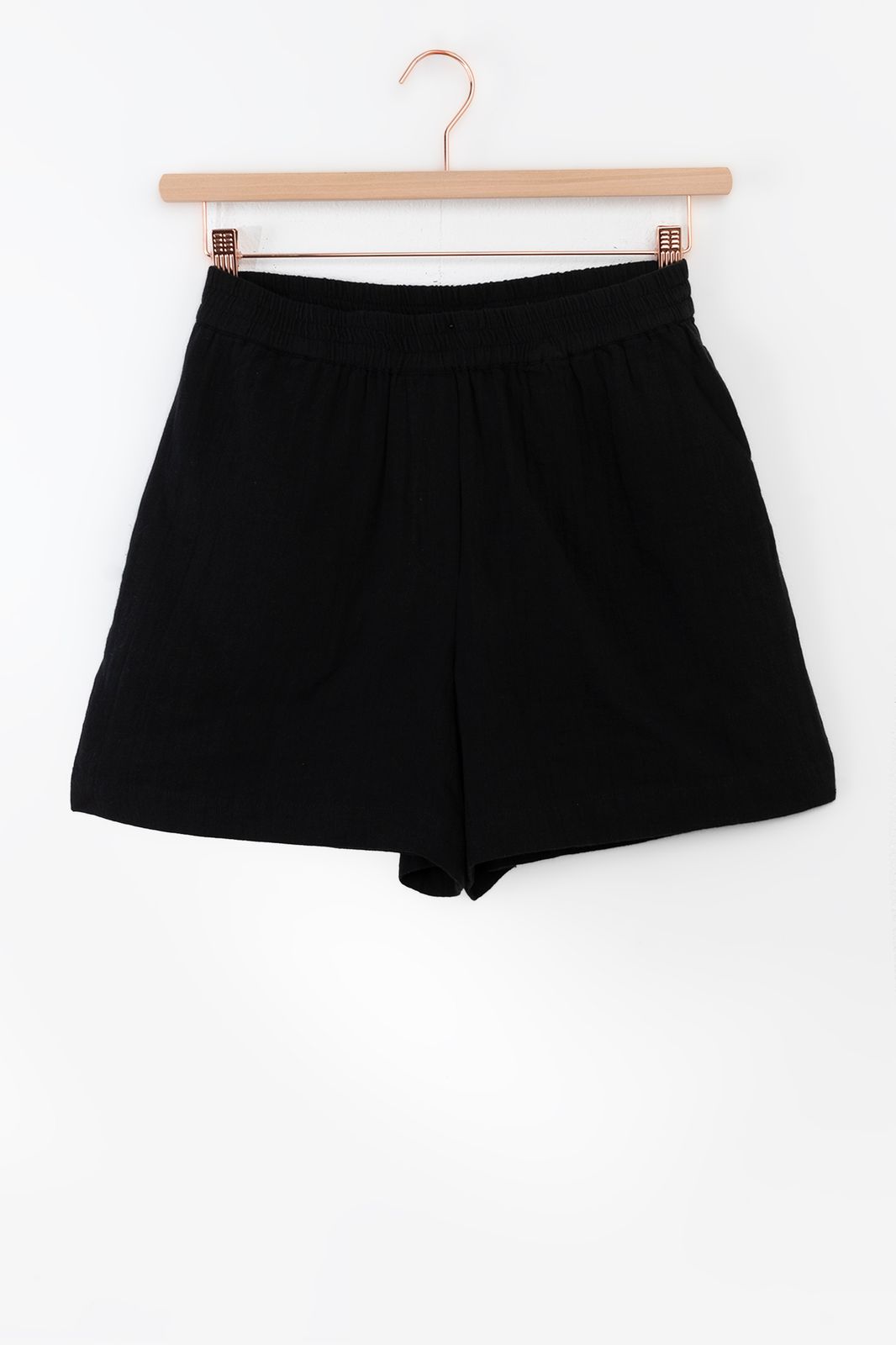 Musselin-Shorts - schwarz