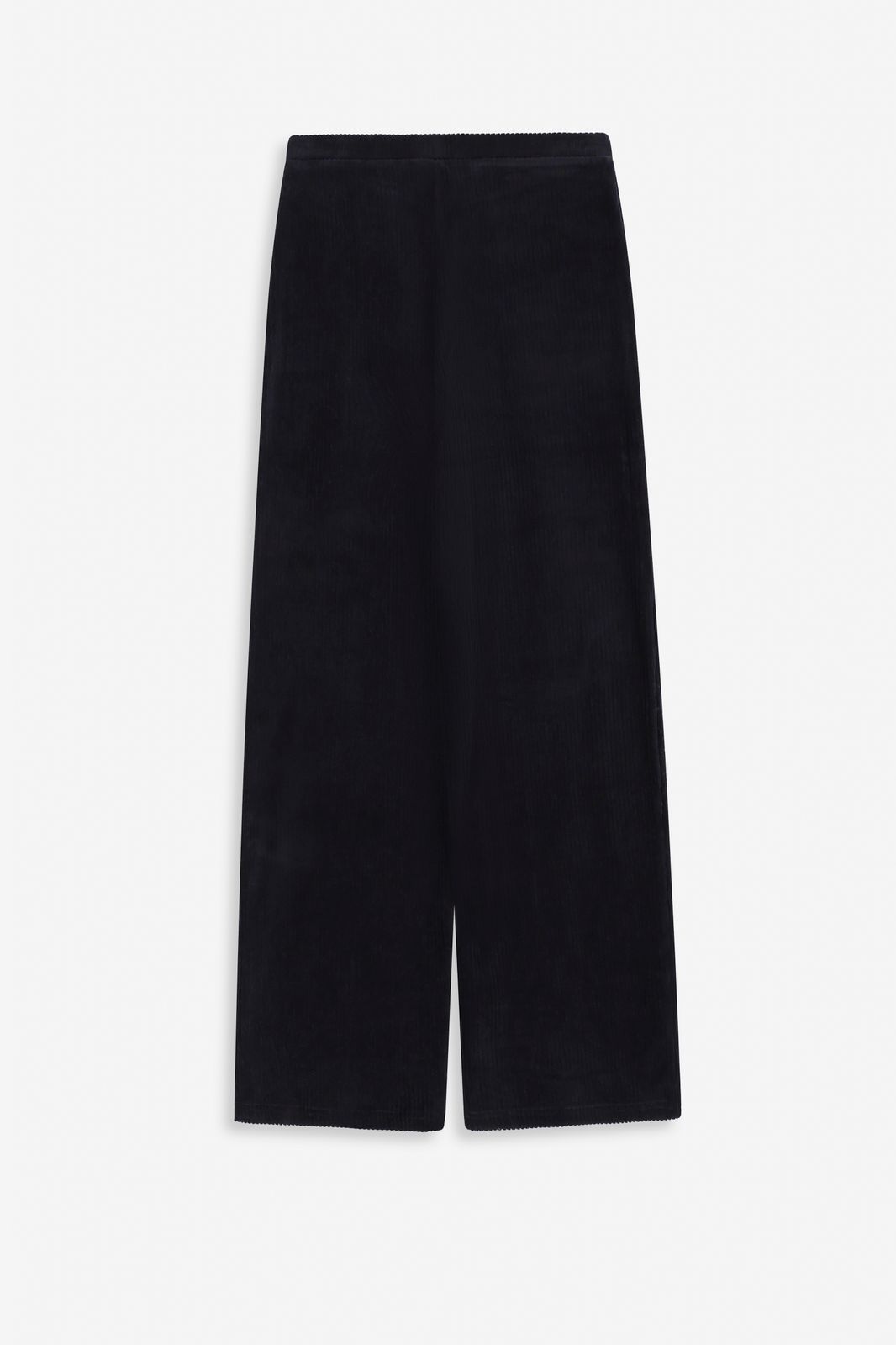 Samthose mit geradem Bein - schwarz