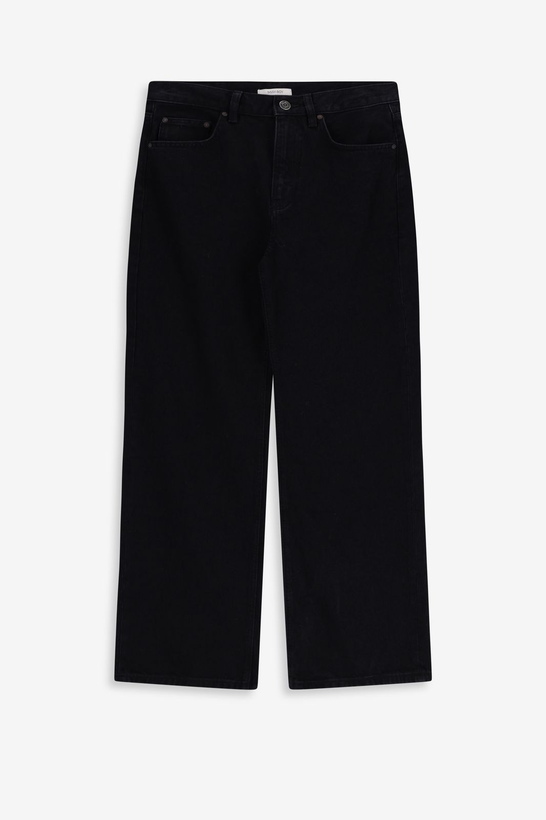 High Waist Jeans Curved Leg - schwarz