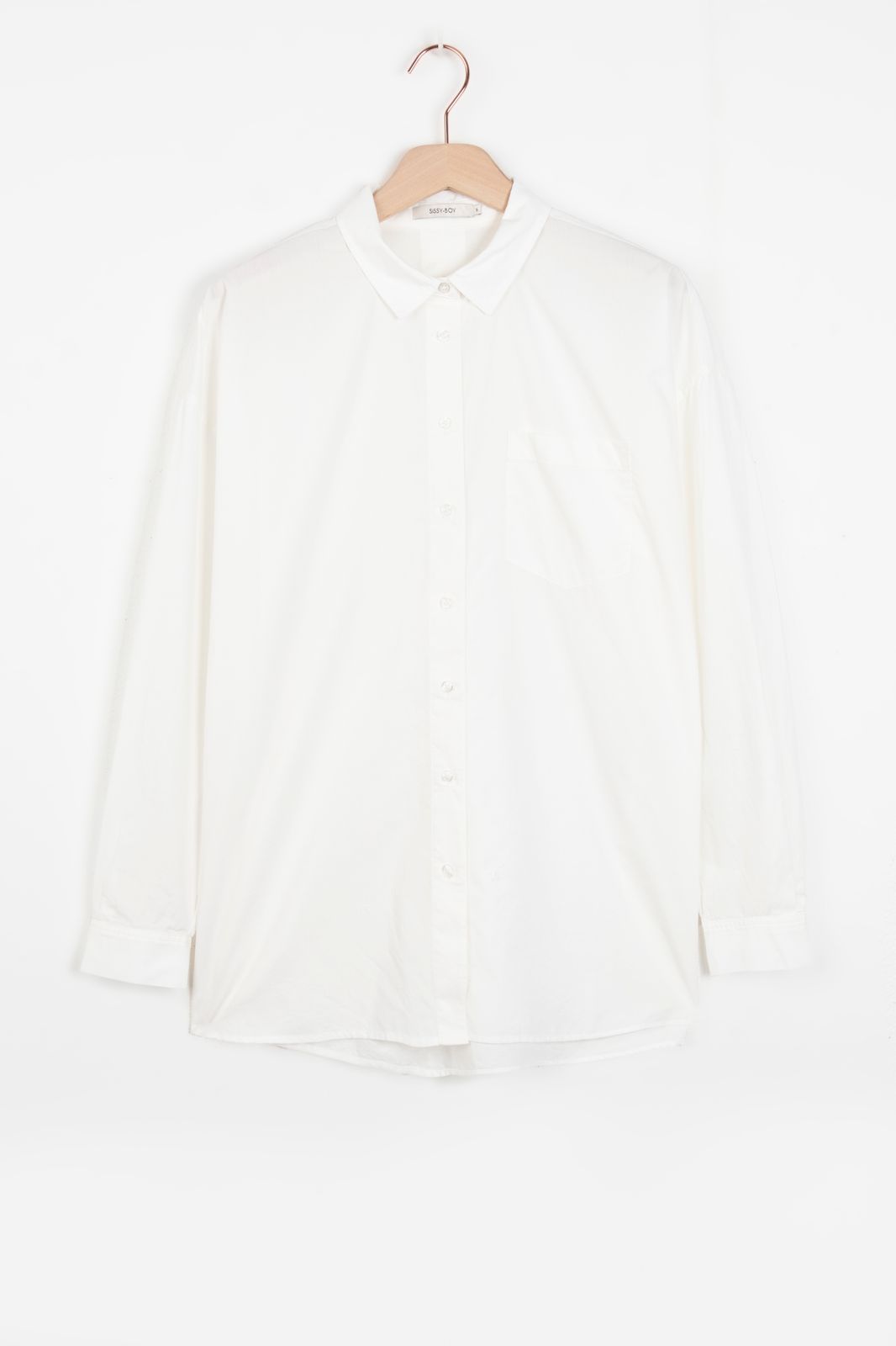 Popeline-Hemd mit Oversize-Schnitt - weiß