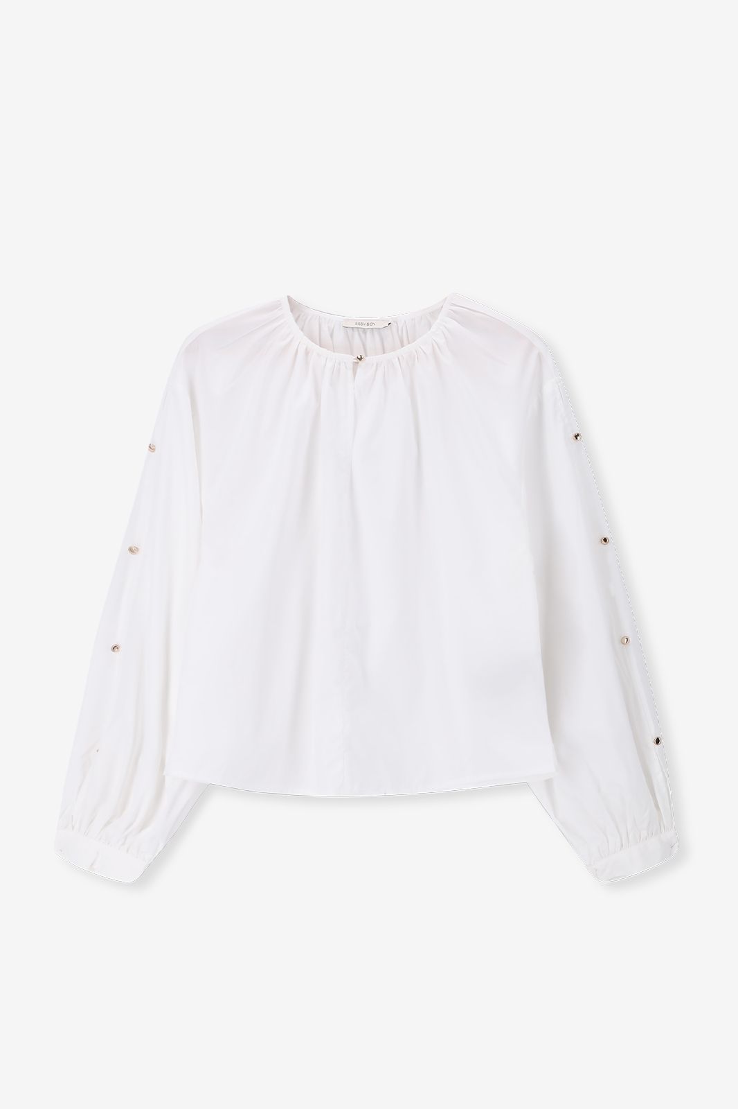 Bluse mit Knopf-Details - weiß