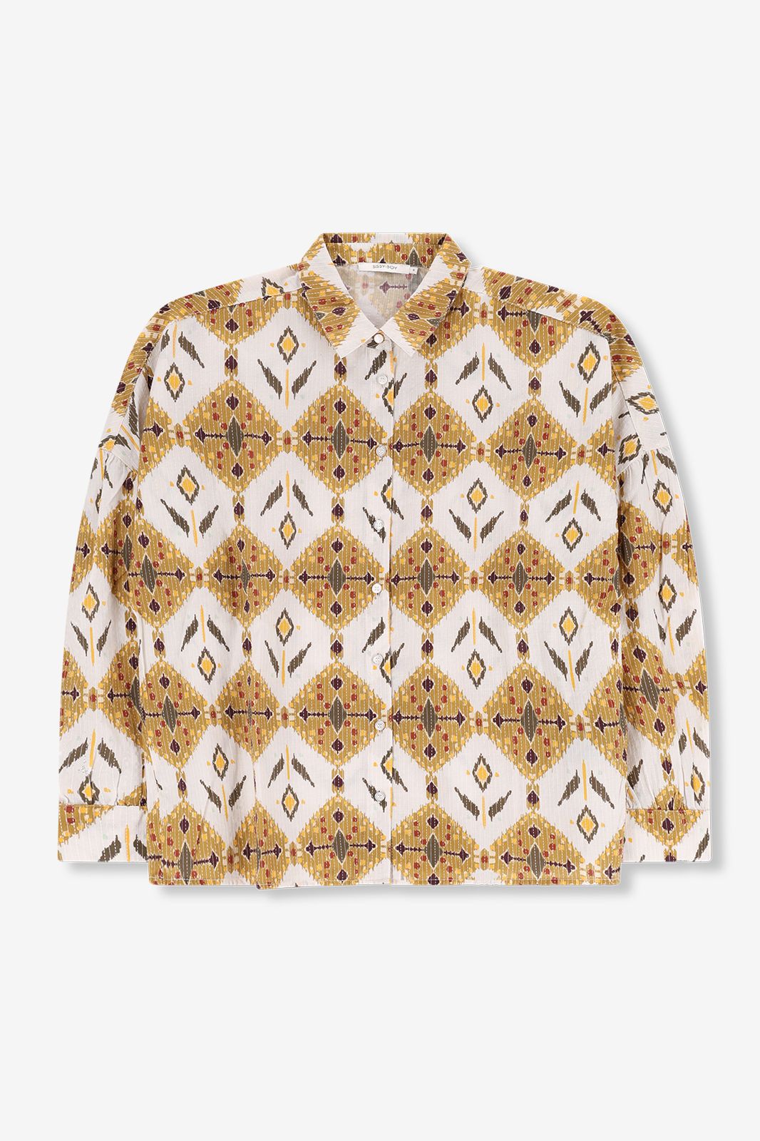 Bluse mit Ikatmuster - weiß