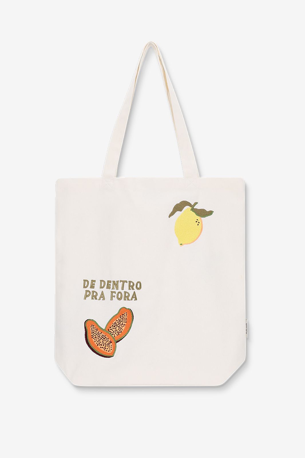 Canvasshopper mit Stickerei - weiß