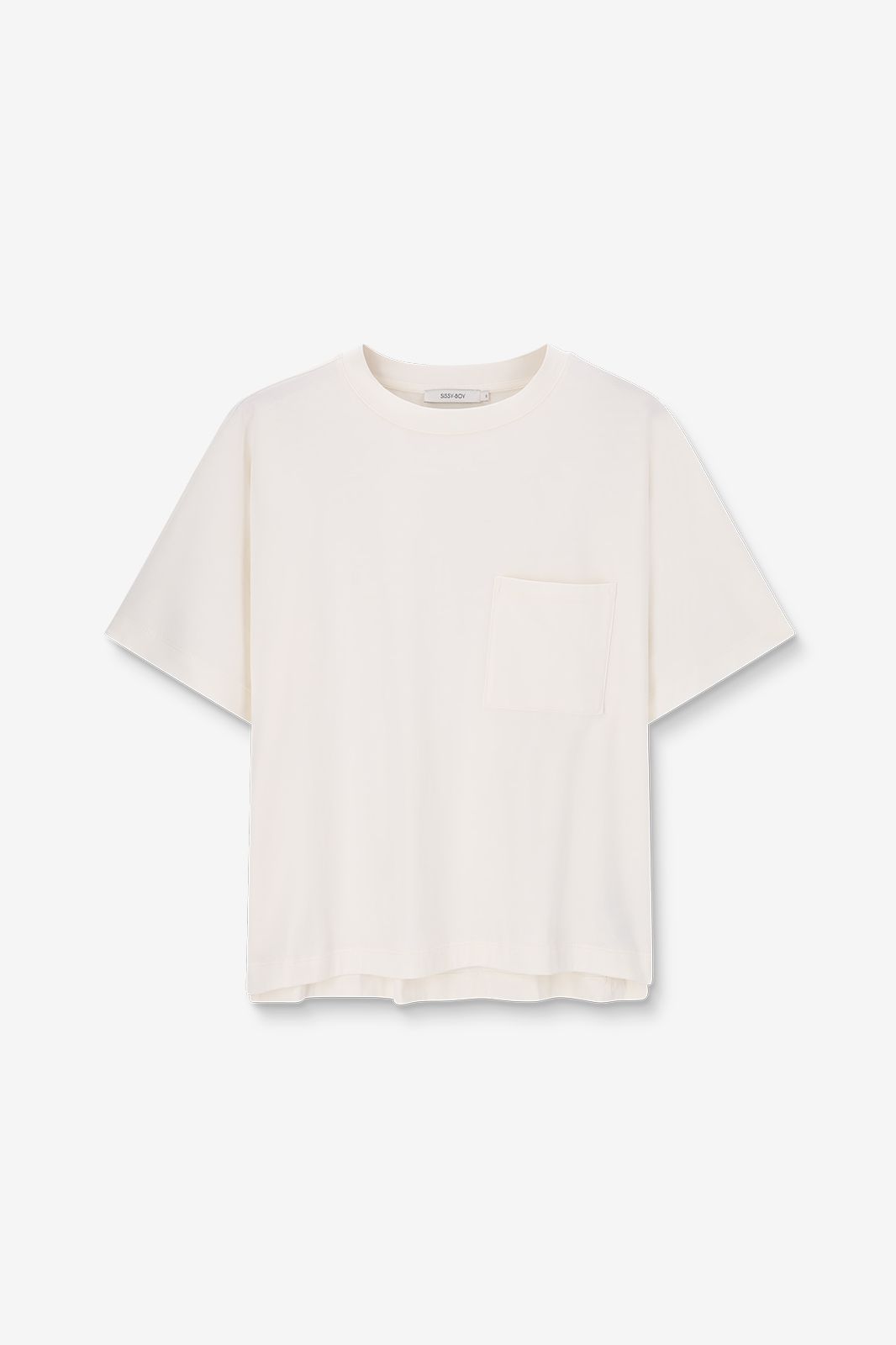 T-Shirt mit Brusttasche - weiß