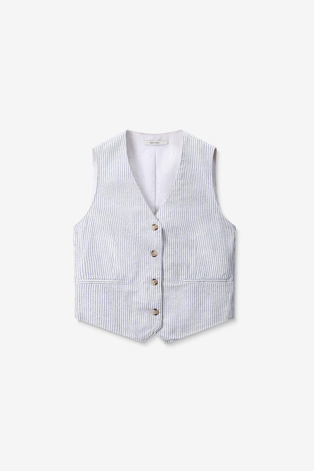 Gestreifte Weste - weiß