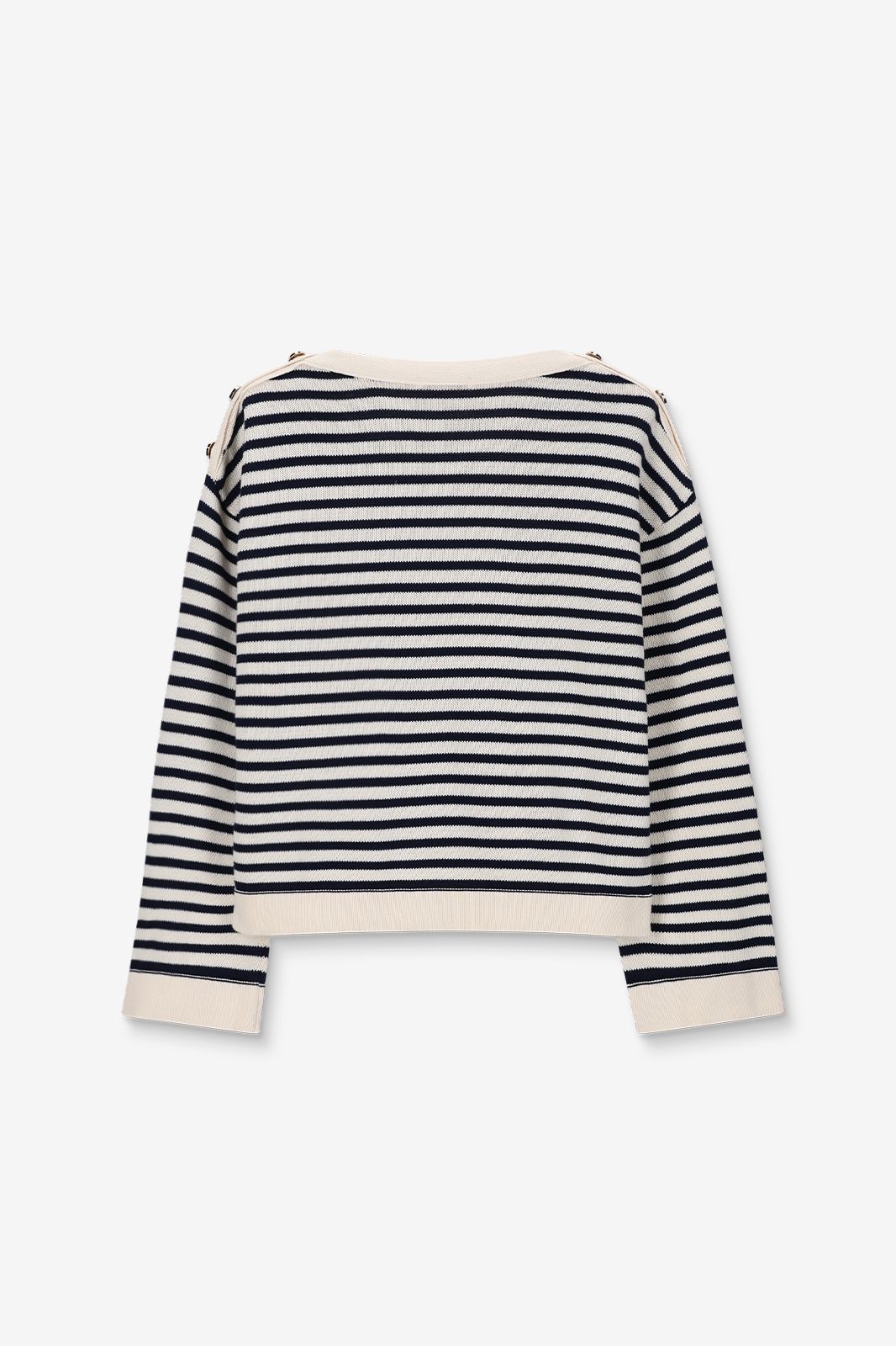Gestreifter Pullover - weiß