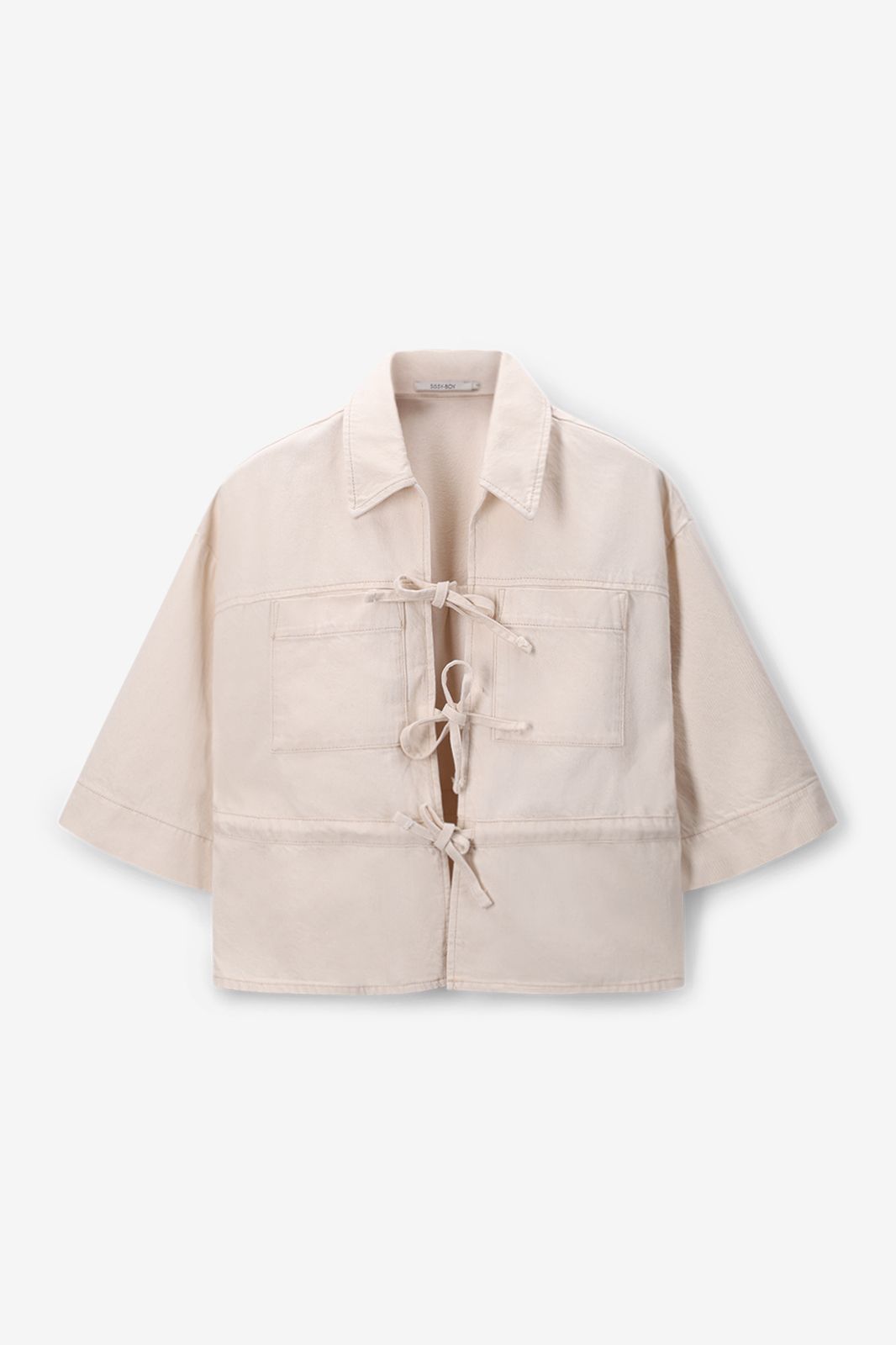 Jacke mit Schleifen - weiß