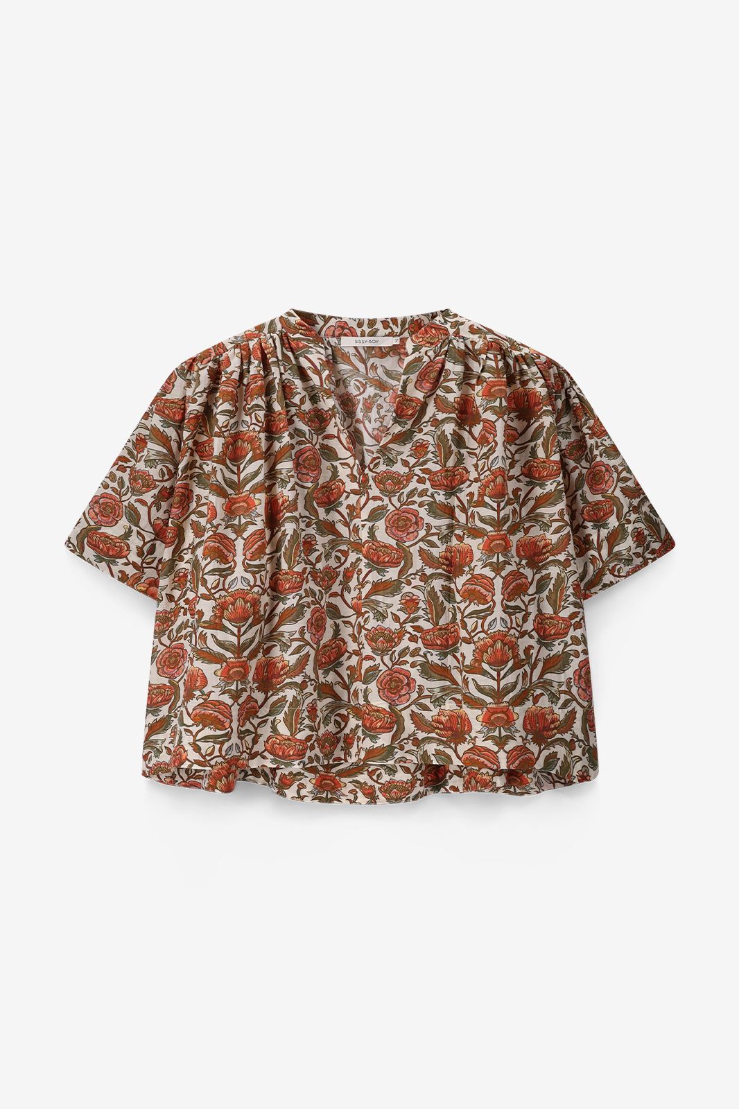 Gemustertes Top - weiß