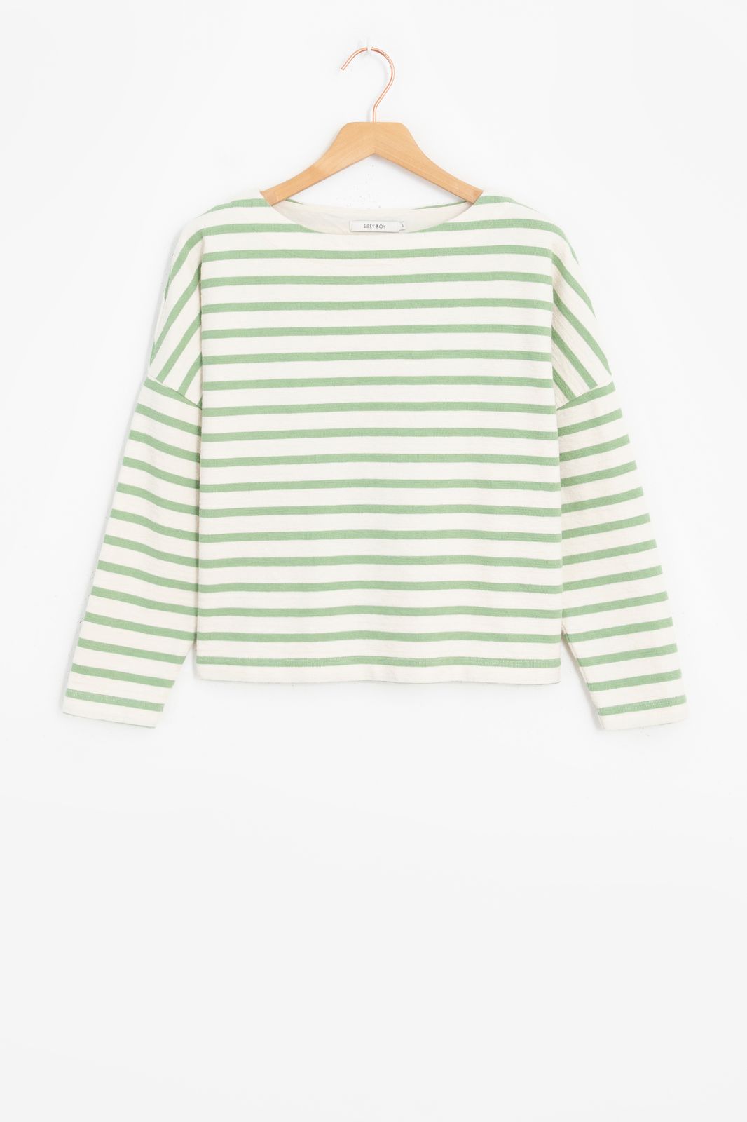Groen gestreept boxy T-shirt - Dames | Sissy-Boy