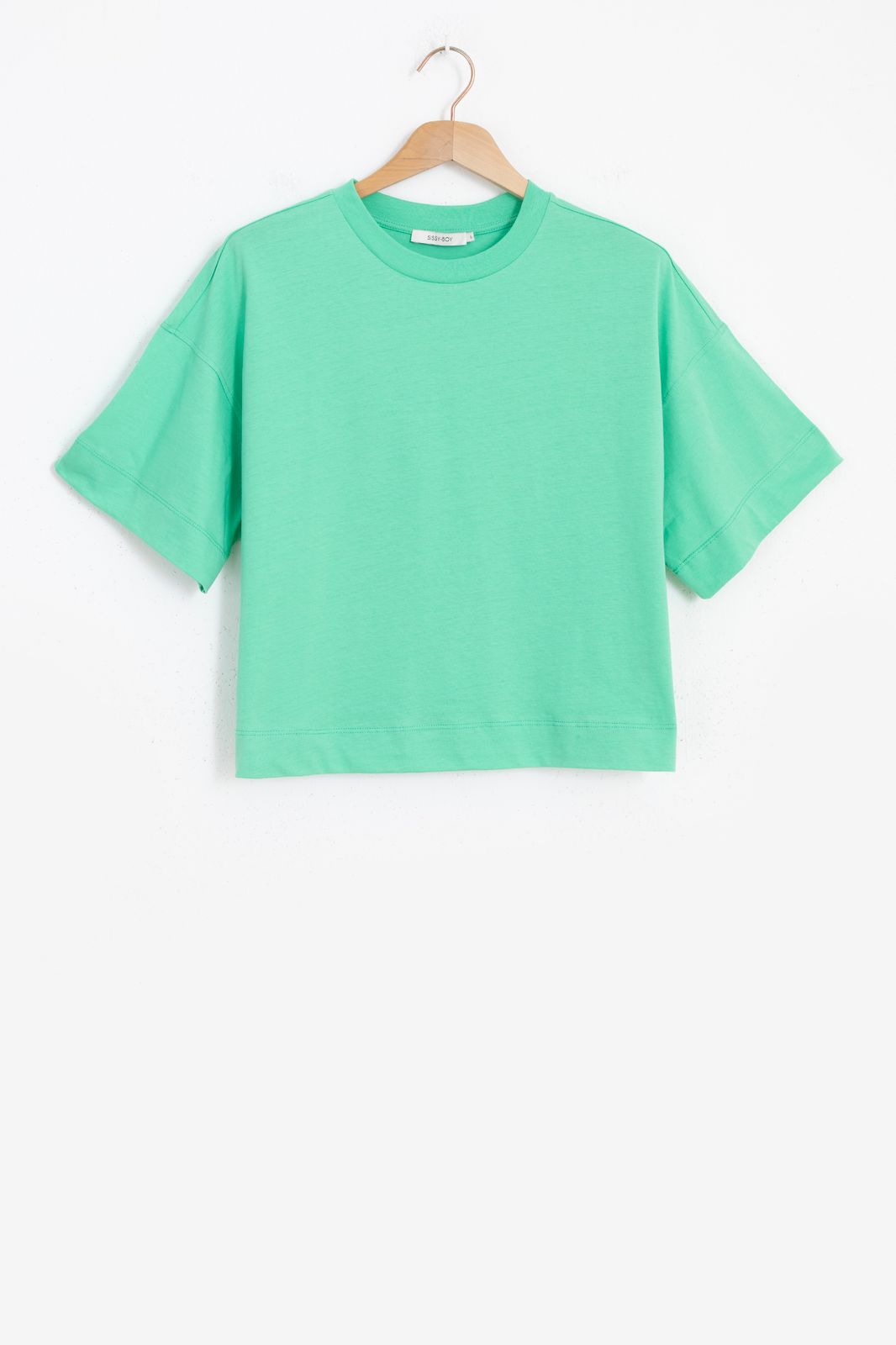 Groen jersey cropped T-shirt - Dames | Sissy-Boy