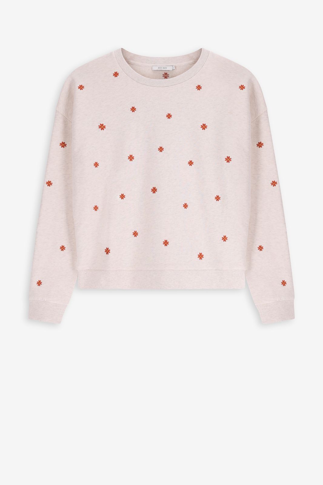 Sweat avec broderies - beige