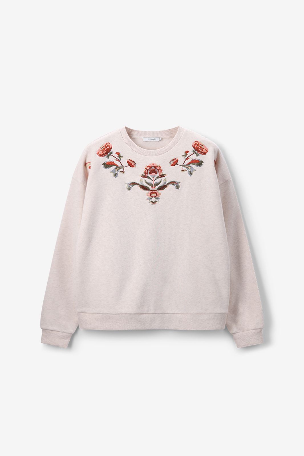 Sweat avec broderies - beige