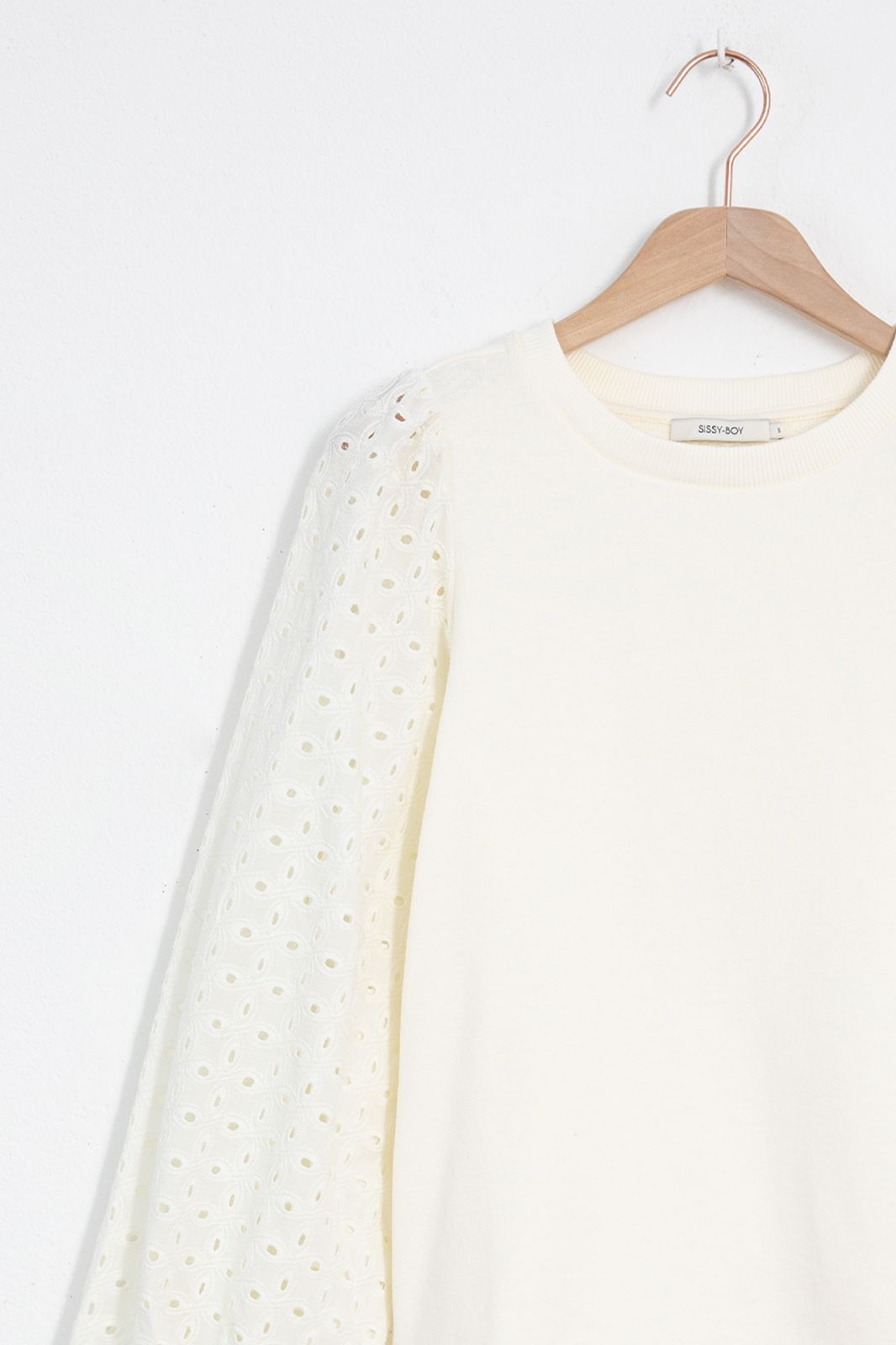 Sweater en broderie anglaise - blanc