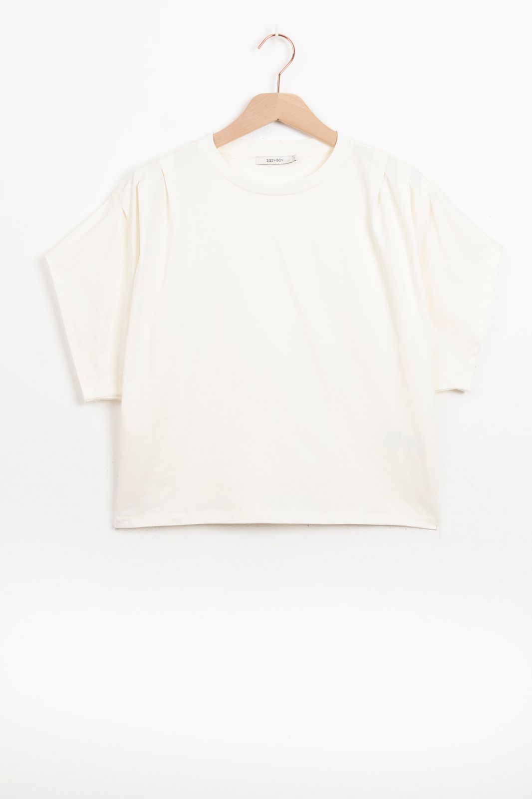 T-shirt avec détails plissés - blanc