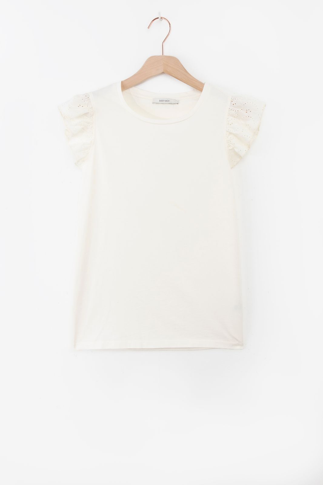 T-shirt avec manches brodées - blanc