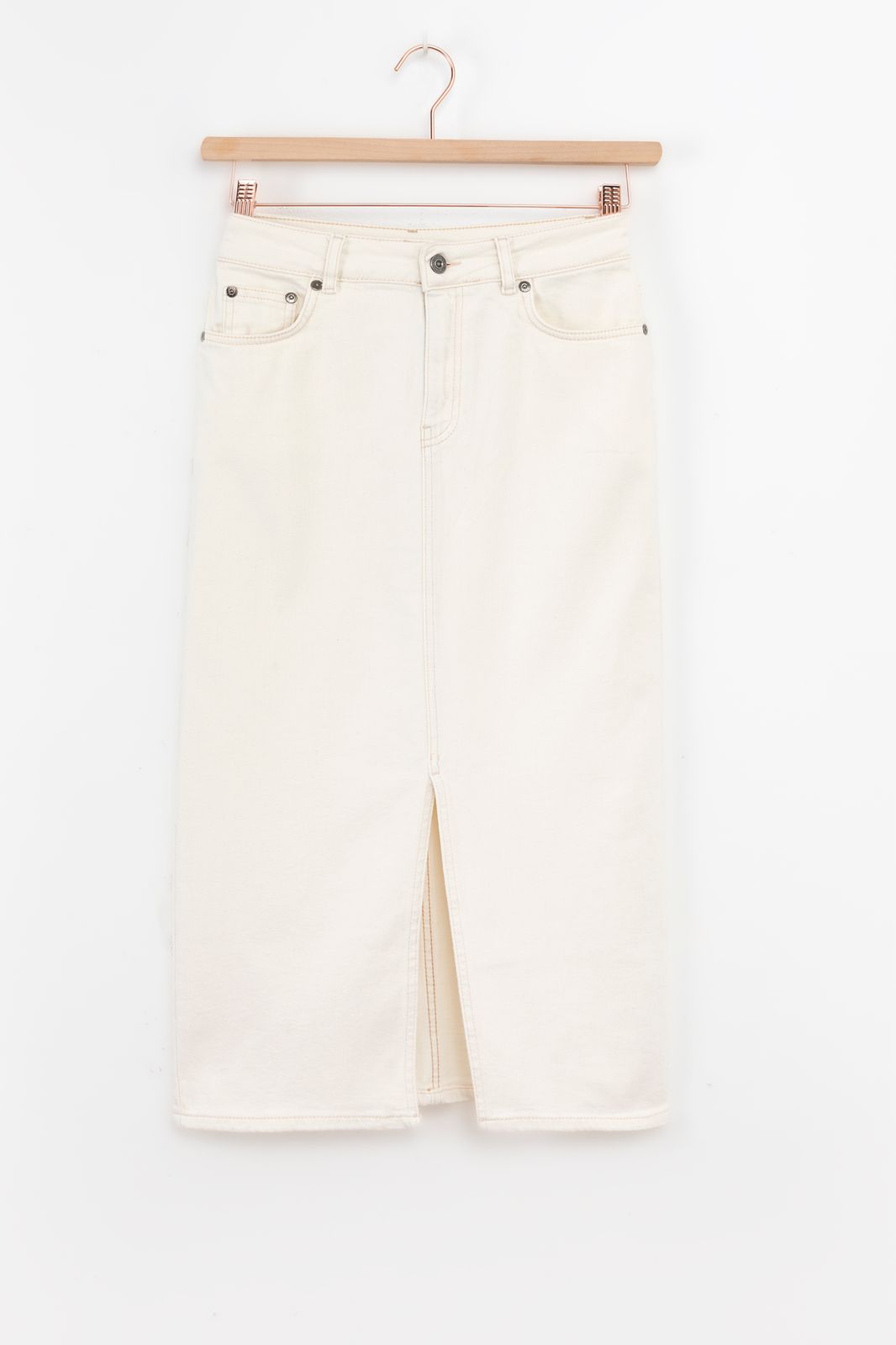 Jupe denim avec fente - blanc