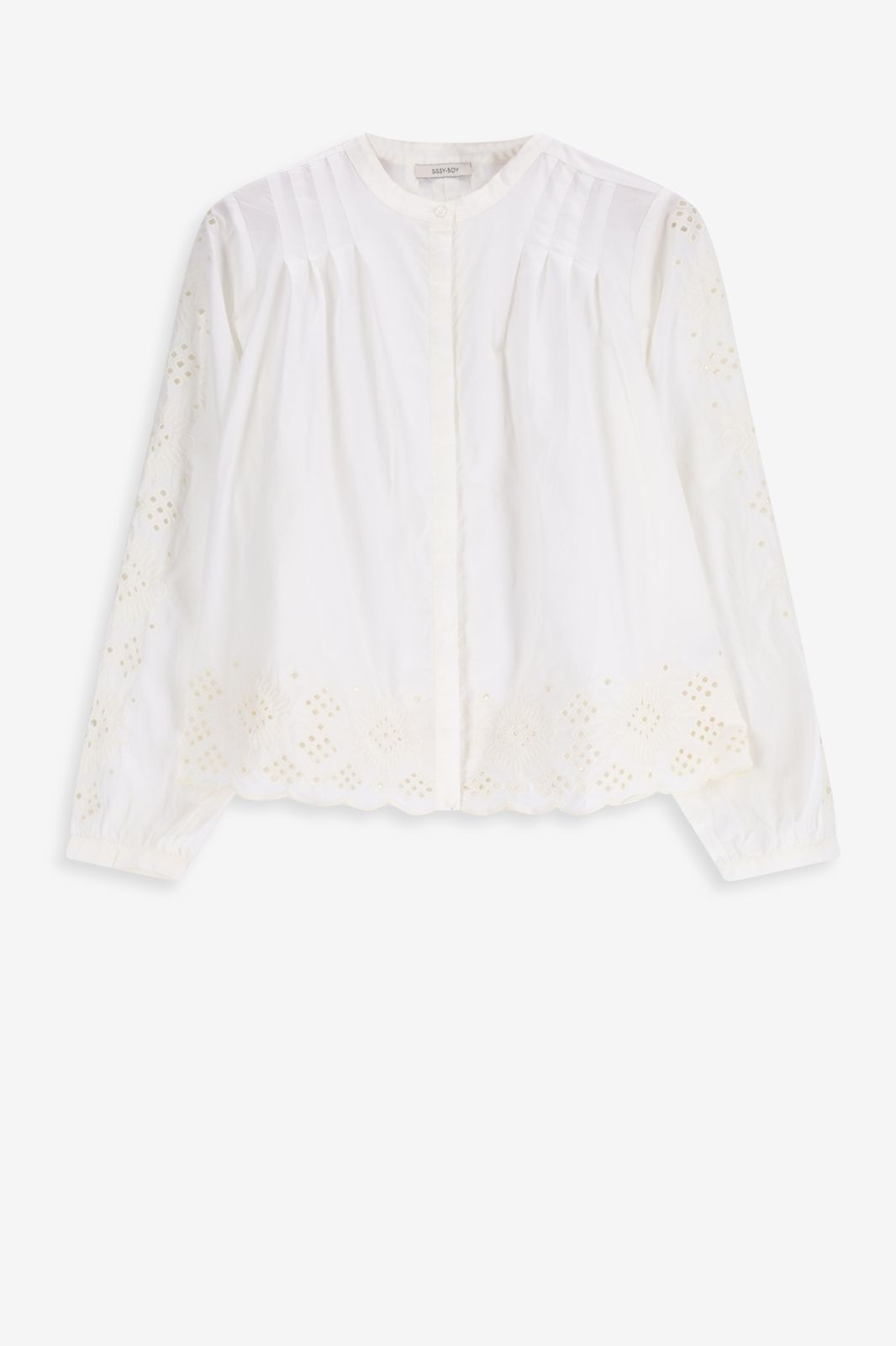 Blouse avec détails broderie - blanc cassé