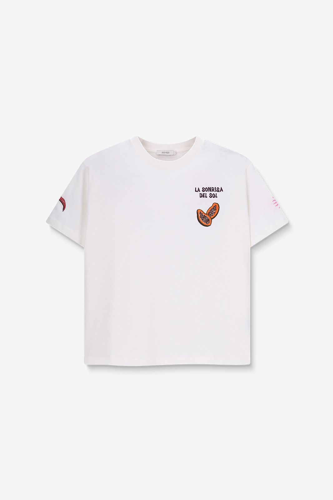 T-shirt avec broderies - blanc