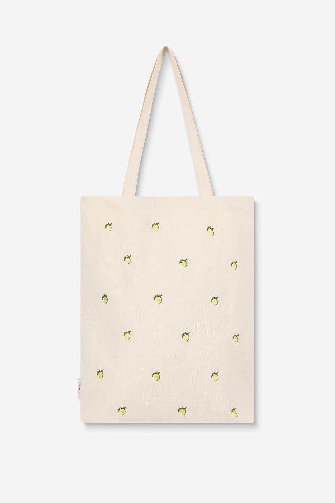 Cabas avec citrons brodés - blanc
