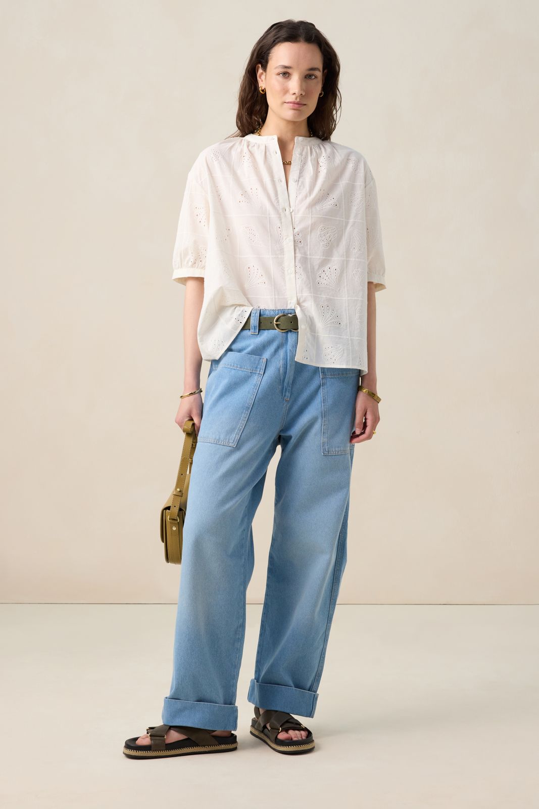 Blouse avec broderies - blanc