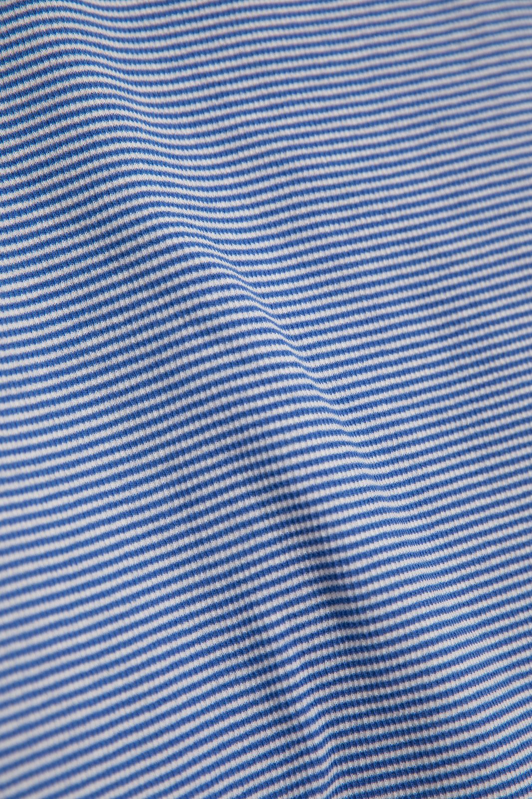 T-shirt côtelé rayé - bleu