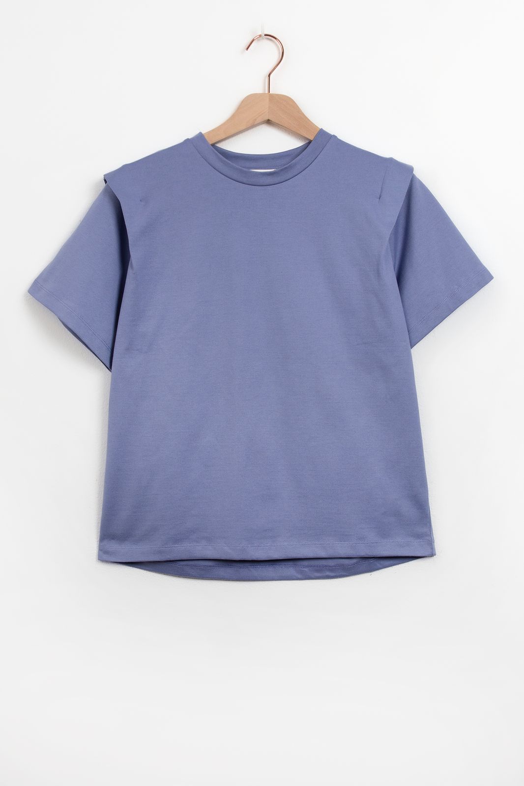 T-shirt avec détail épaule - bleu