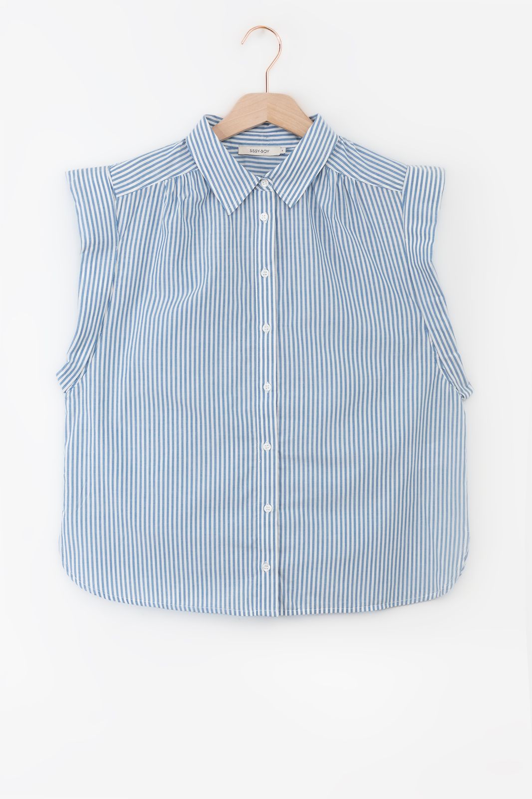 Blouse sans manches rayée - bleu