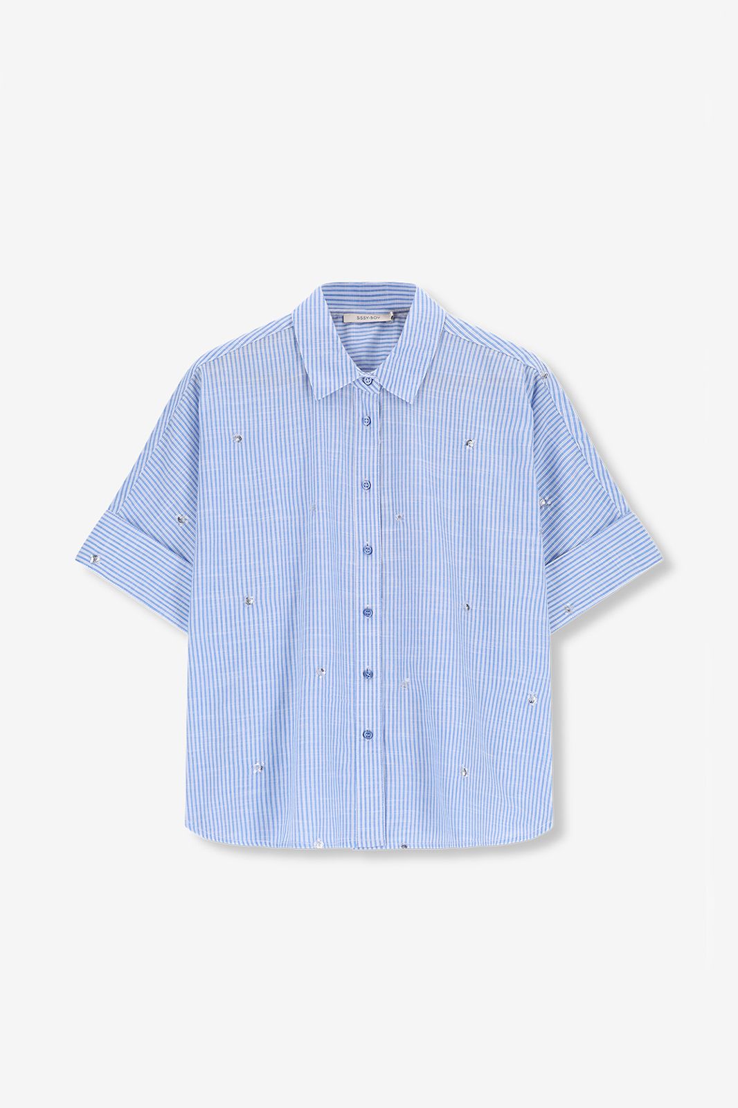 Blouse avec détails pailletés - bleu
