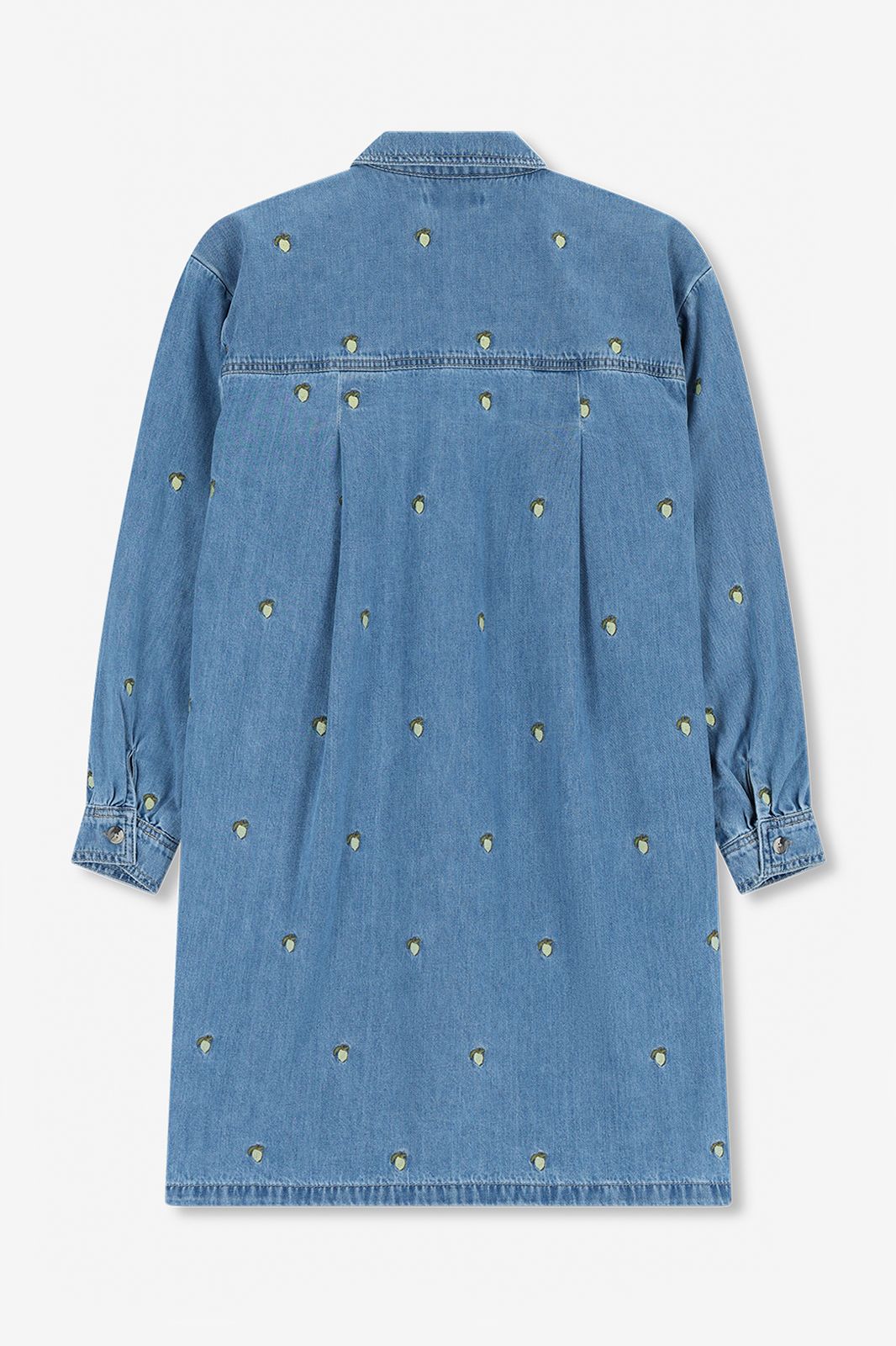 Robe en jean avec broderies - bleu