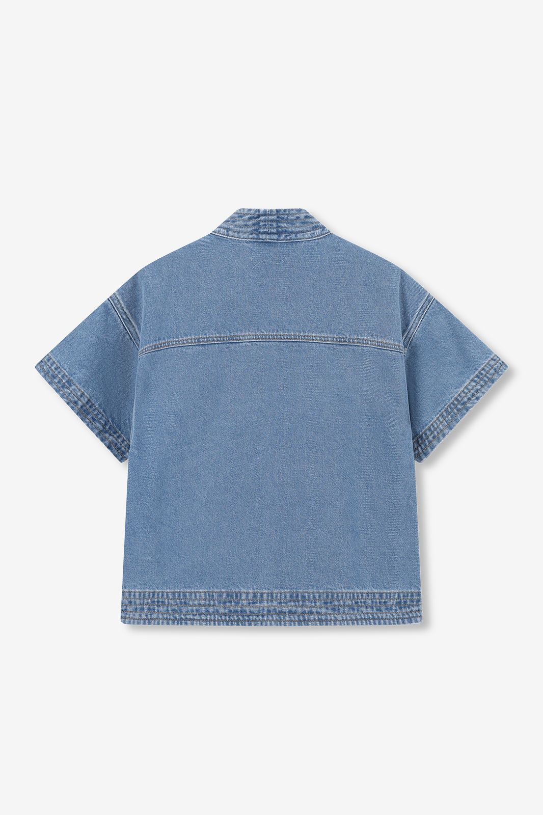 Veste manches courtes en jean - bleu
