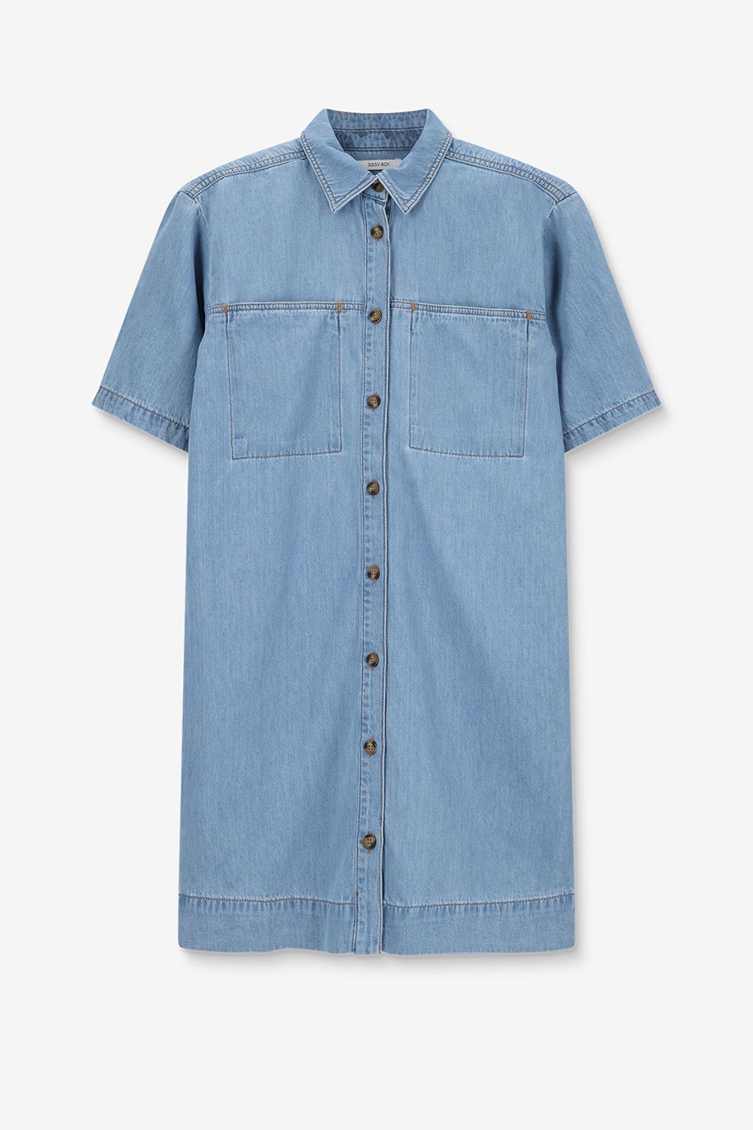 Robe mi-longue en jean - bleu