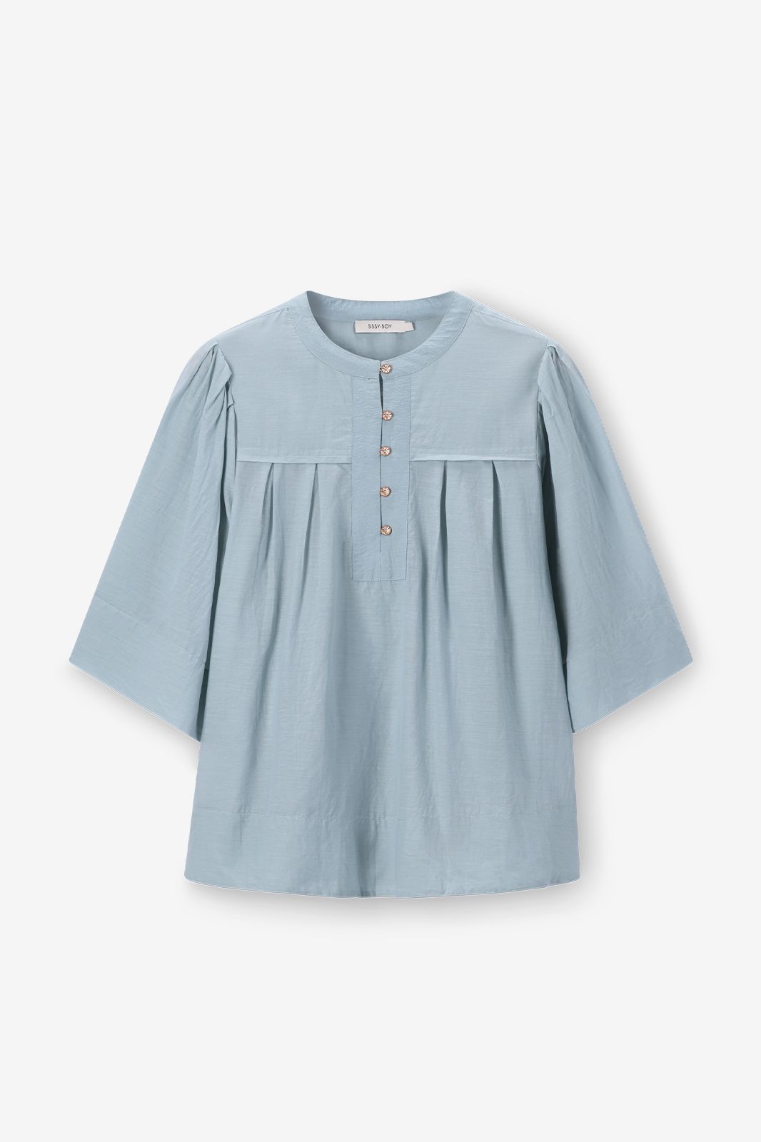 Blouse avec manches bouffantes - bleu