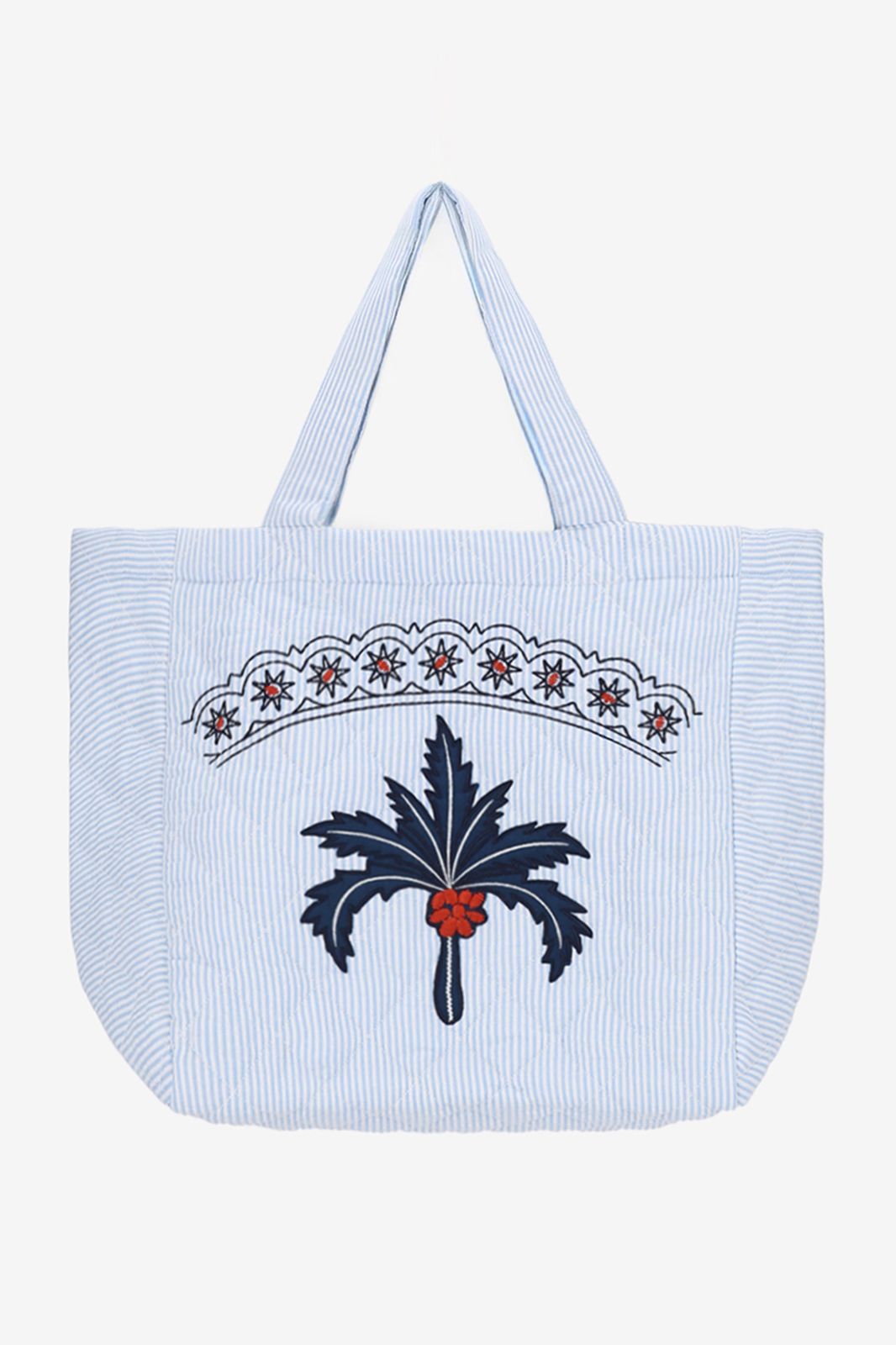 Cabas avec broderie - bleu clair