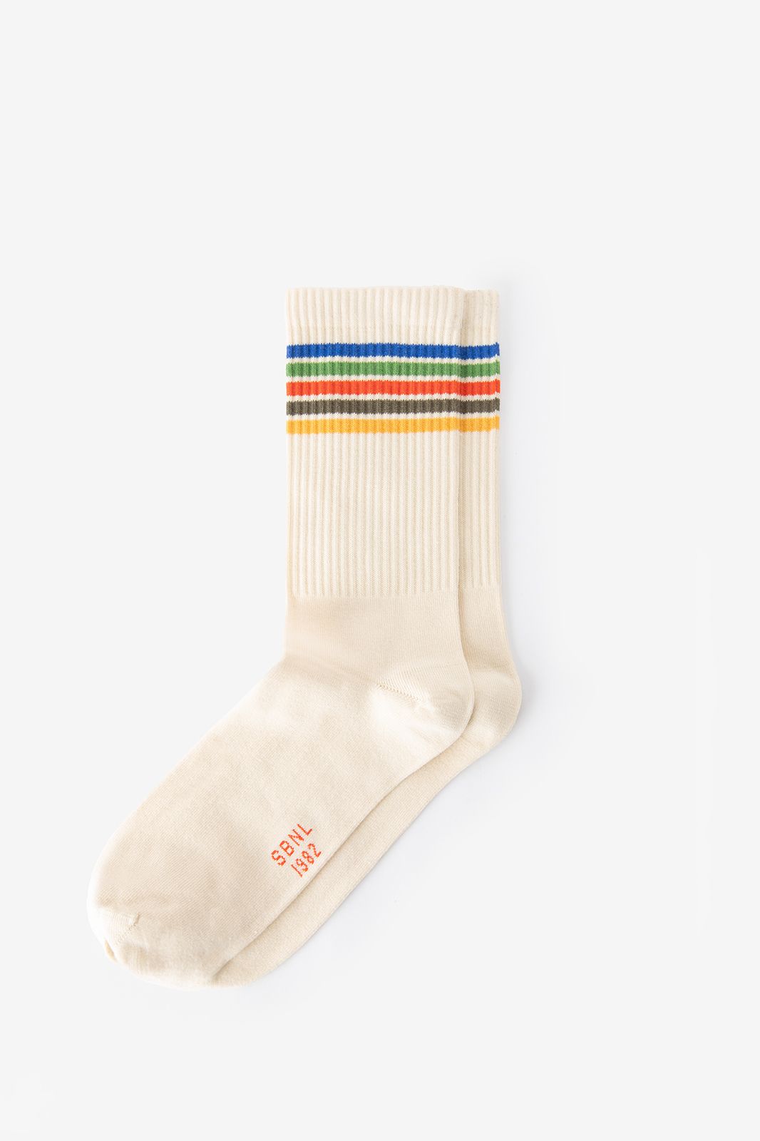 Chaussettes avec rayures arc-en-ciel - beige