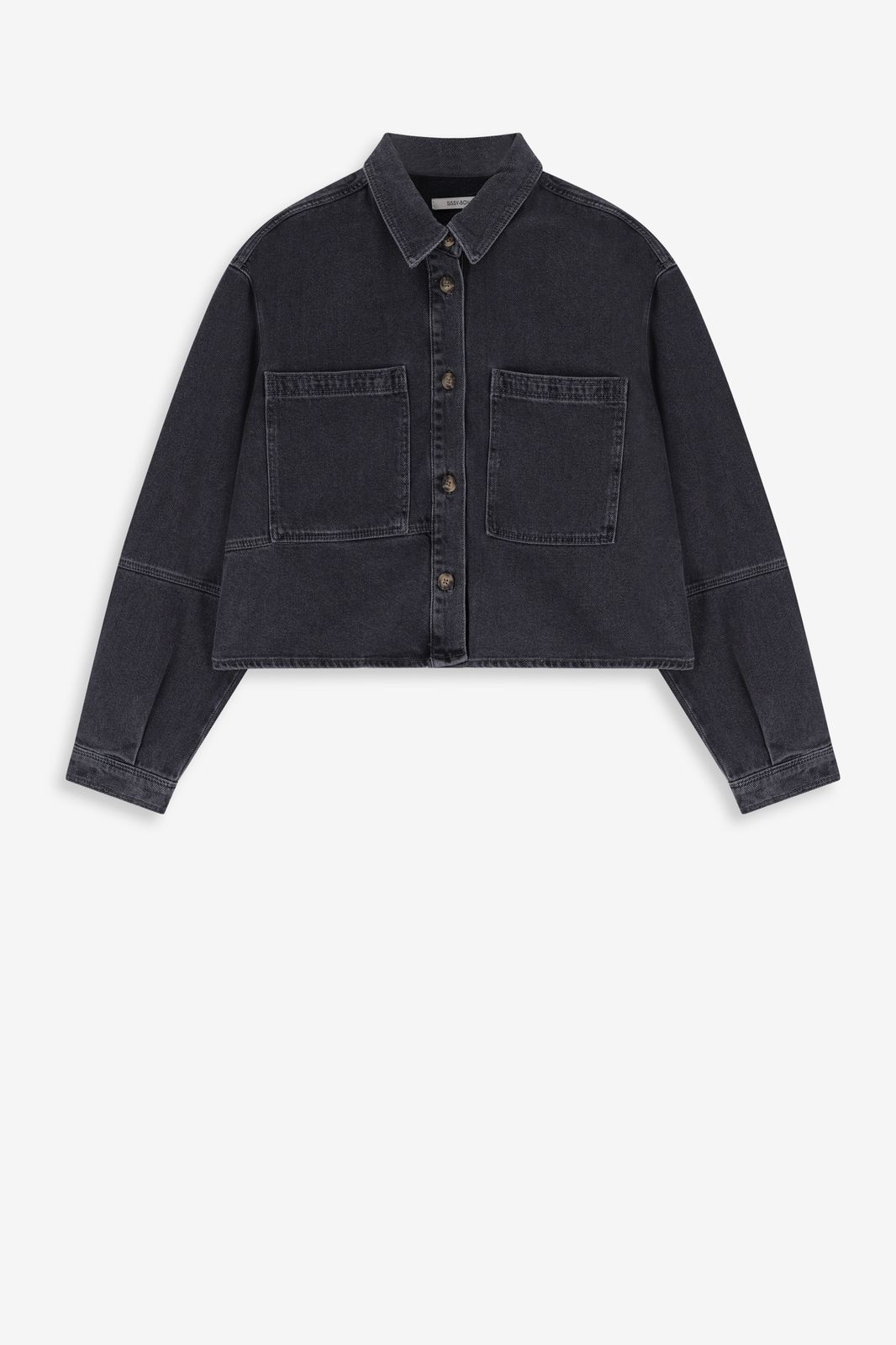 Manteau denim court - gris foncé