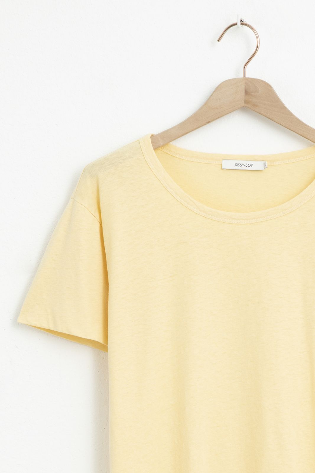 T-shirt basique avec manches doublées - jaune clair