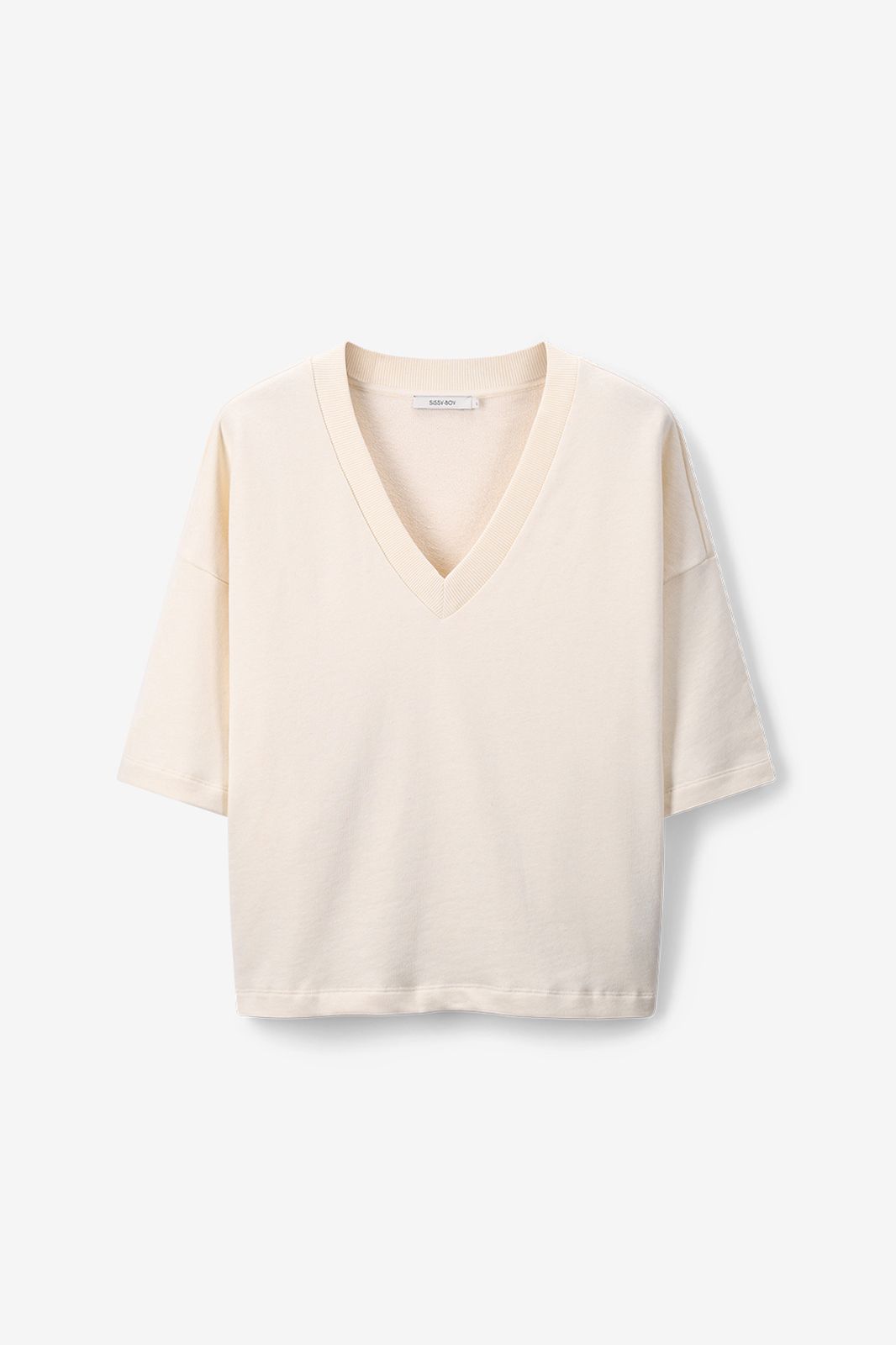 Sweat avec col V - jaune clair