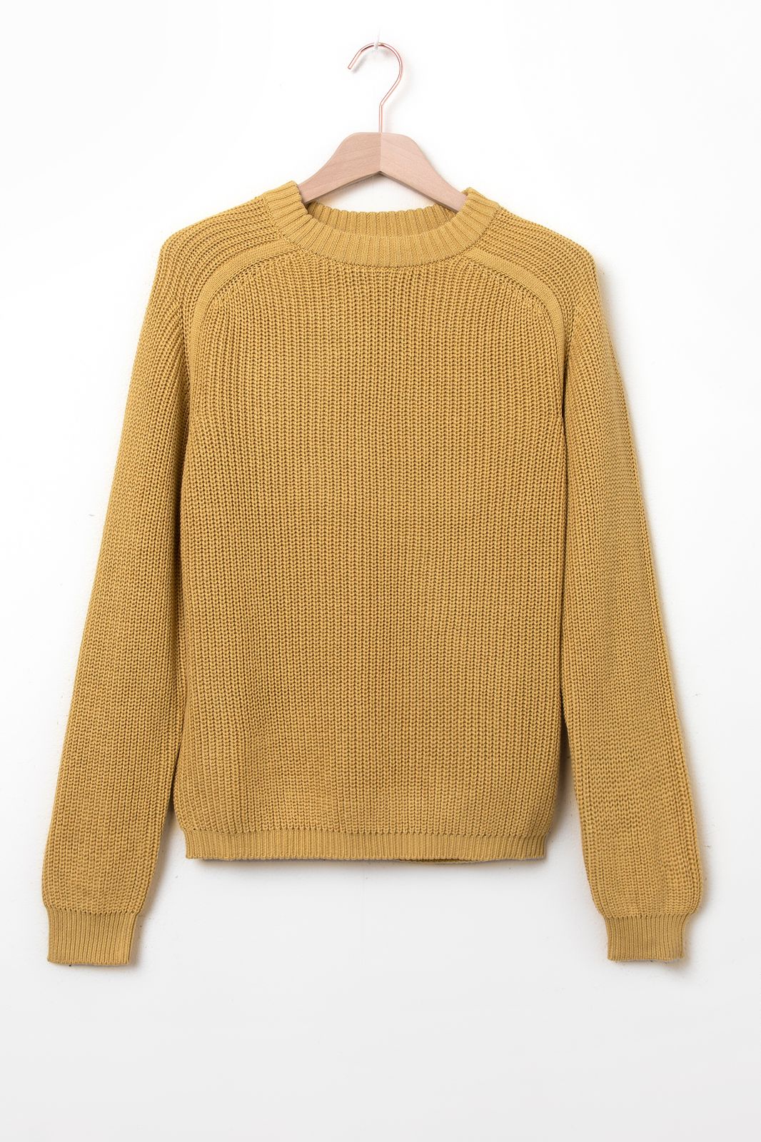 Pull tricoté côtelé - jaune