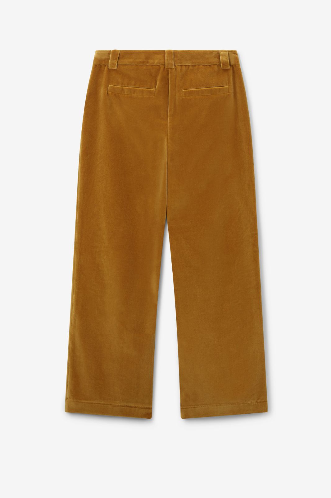 Pantalon cropped en velours - jaune foncé