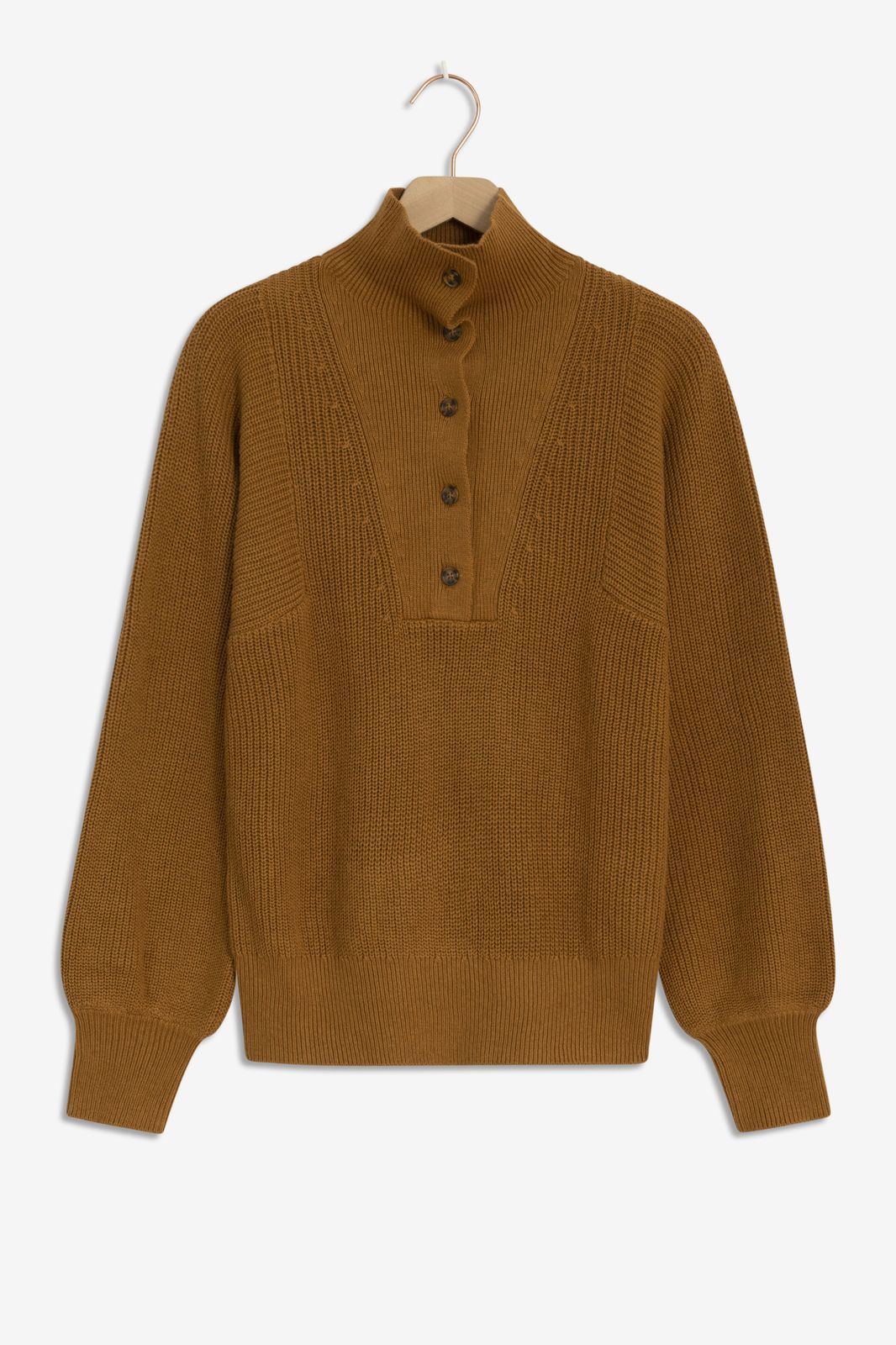 Pull tricoté avec boutons - marron