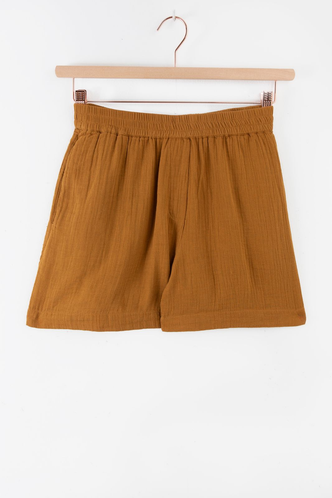 Short en mousseline - marron doré