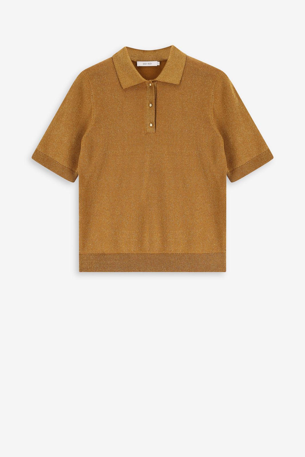 Polo avec lurex - marron doré