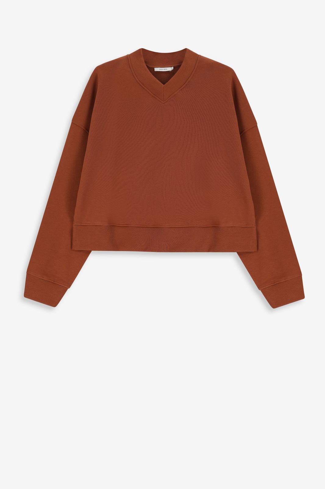 Pull oversize avec col en V - marron
