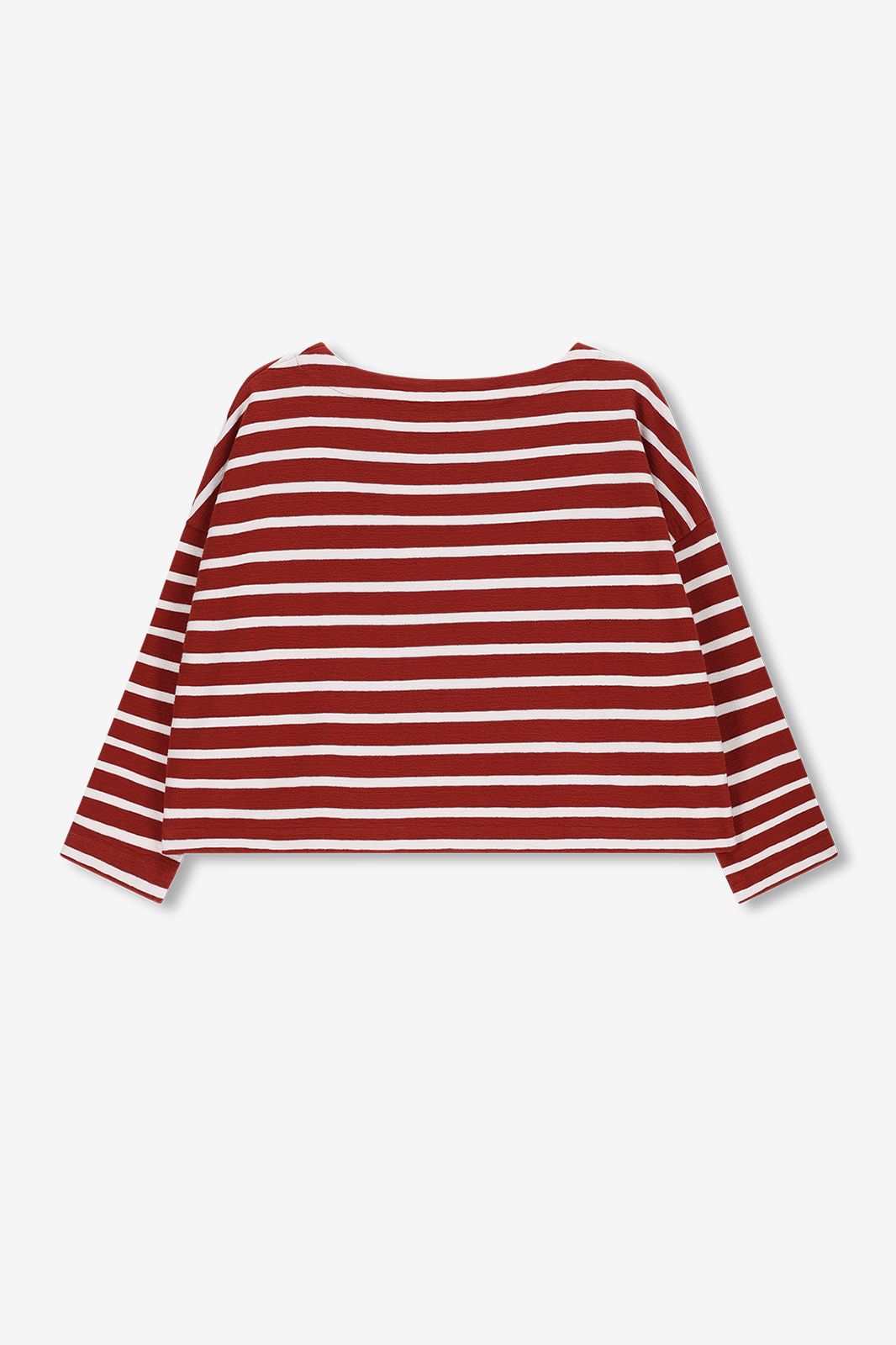 T-shirt boxy rayé - marron-rouge